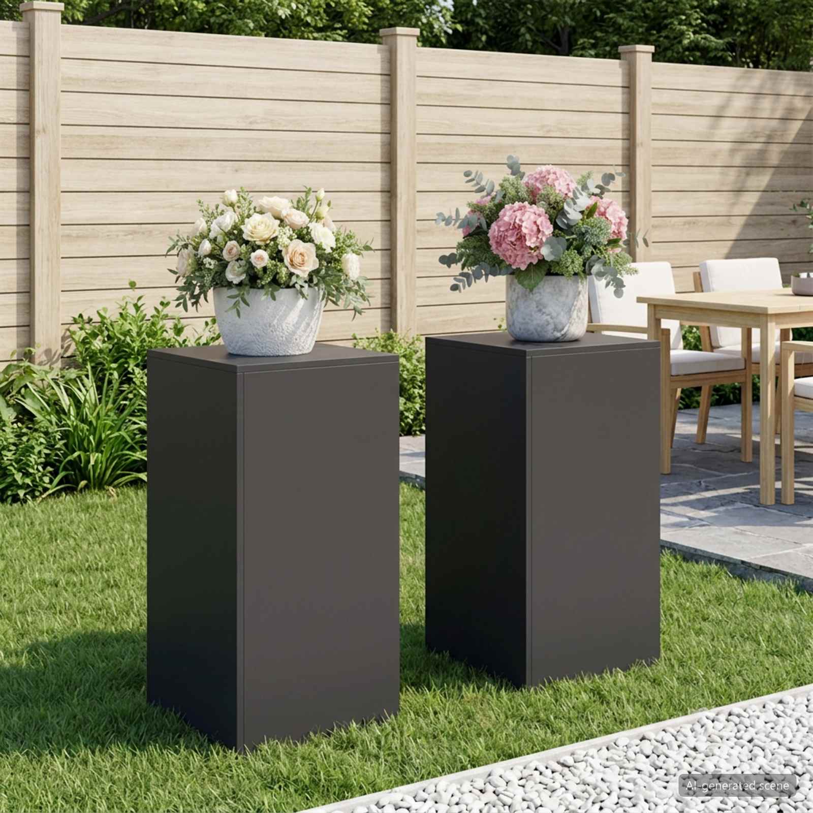 Taimede alus 2 pcs Must 40 x 40 x 80 cm Teras