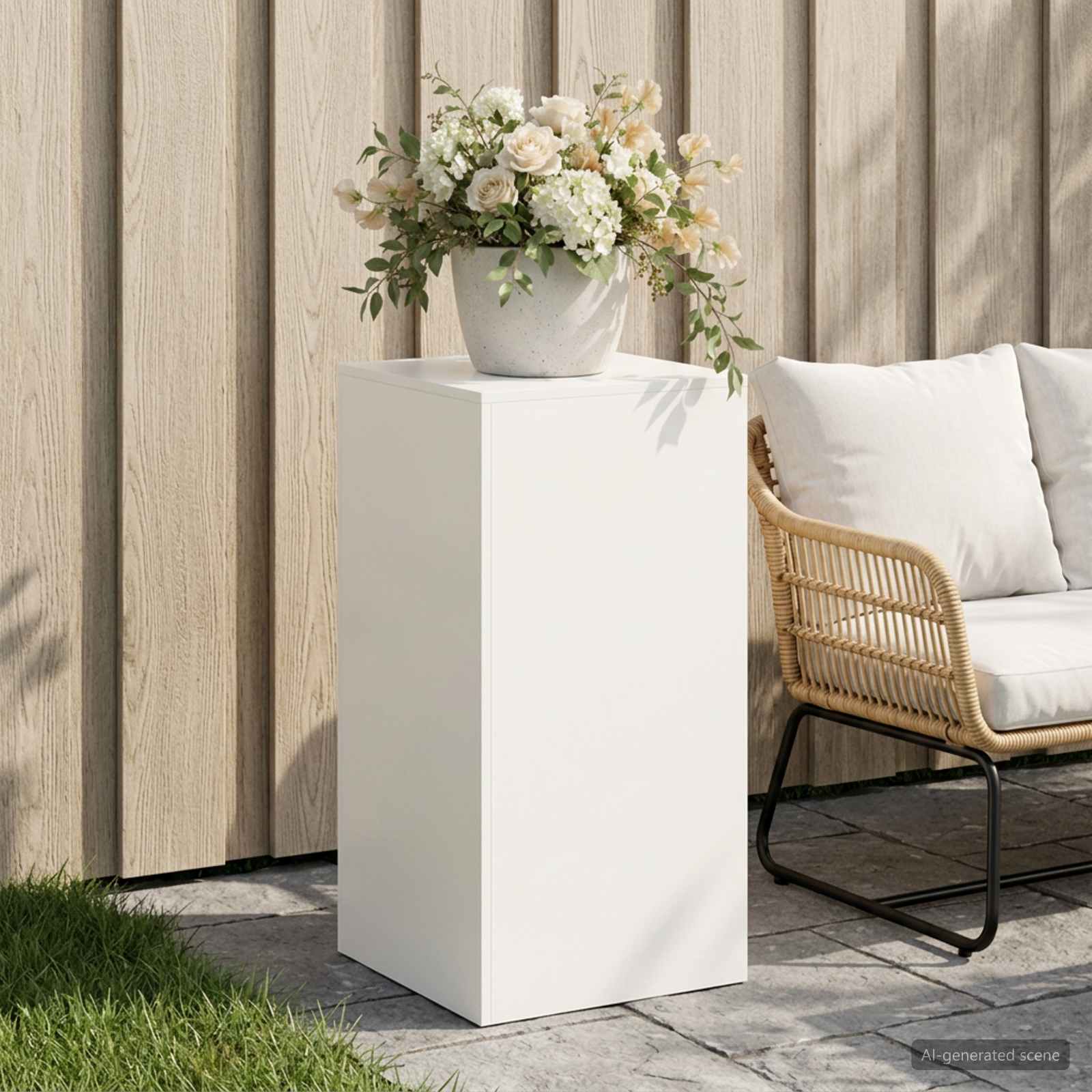 Taimede alus Valge 40 x 40 x 80 cm Teras