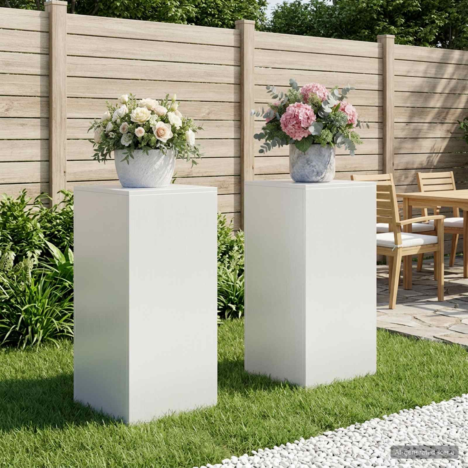 Taimede alus 2 pcs Valge 40 x 40 x 80 cm Teras