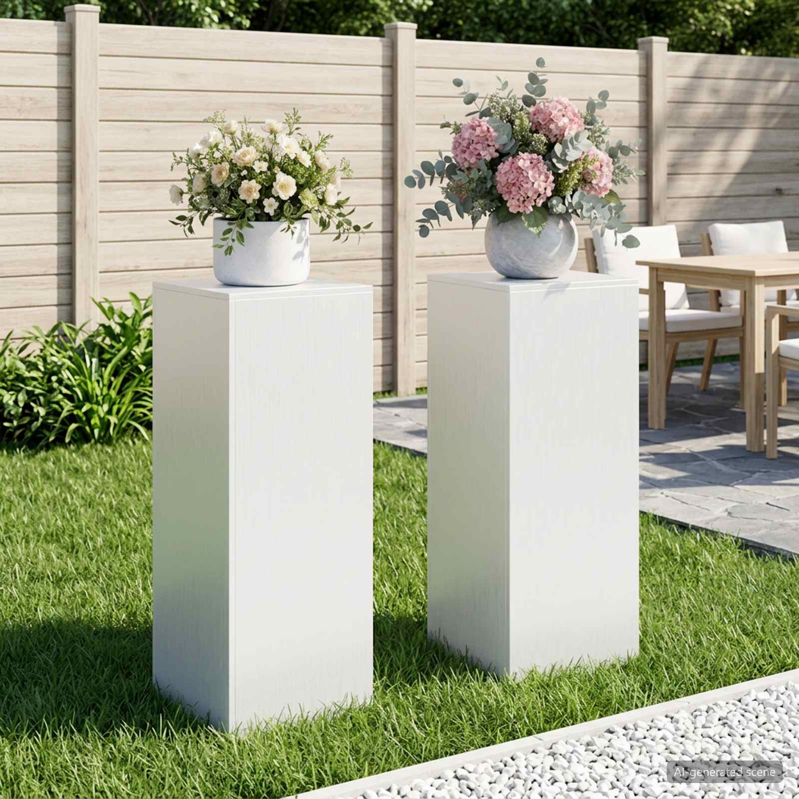 Taimede alus 2 pcs Valge 40 x 40 x 100 cm Teras