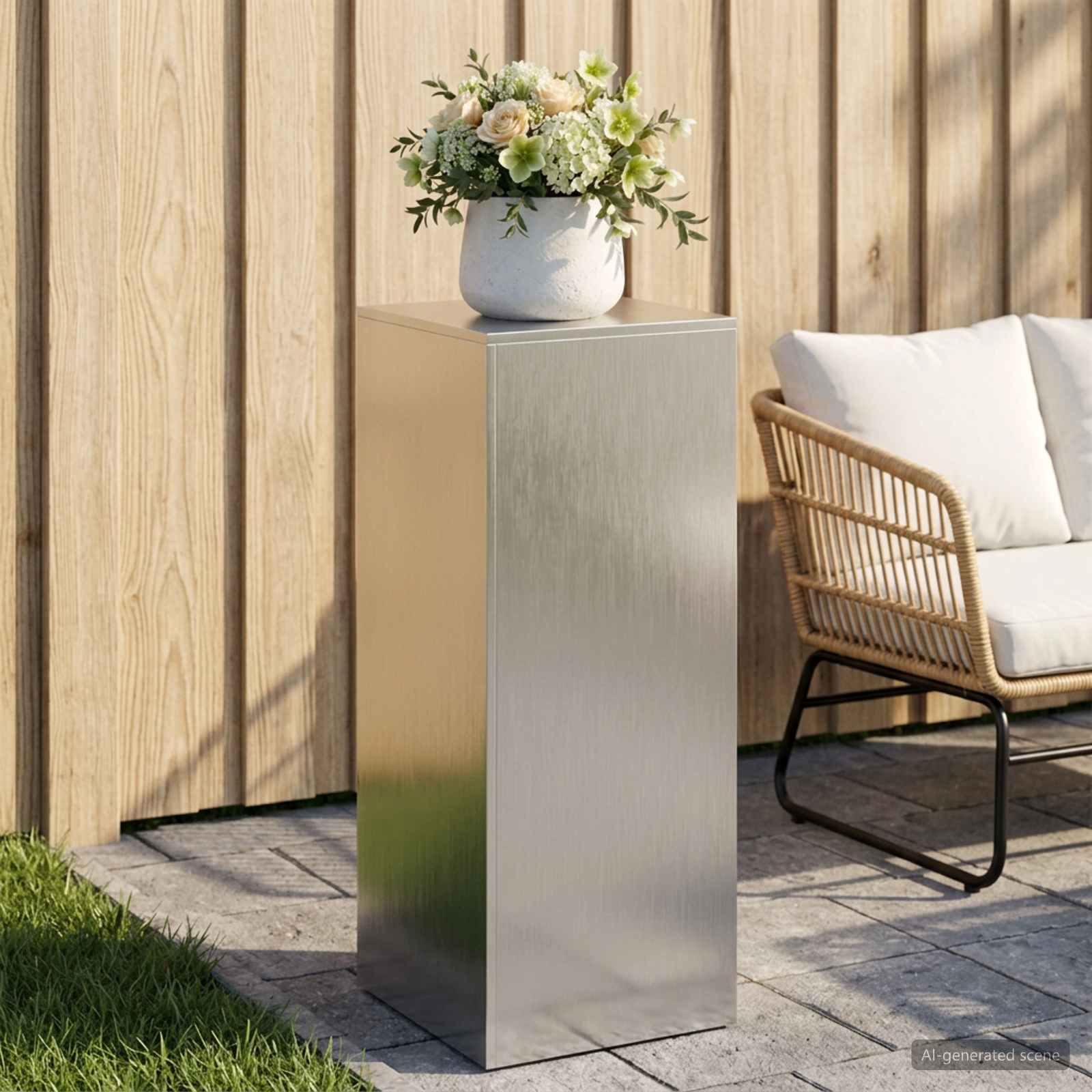 Taimede alus Hõbedane 40 x 40 x 100 cm Teras