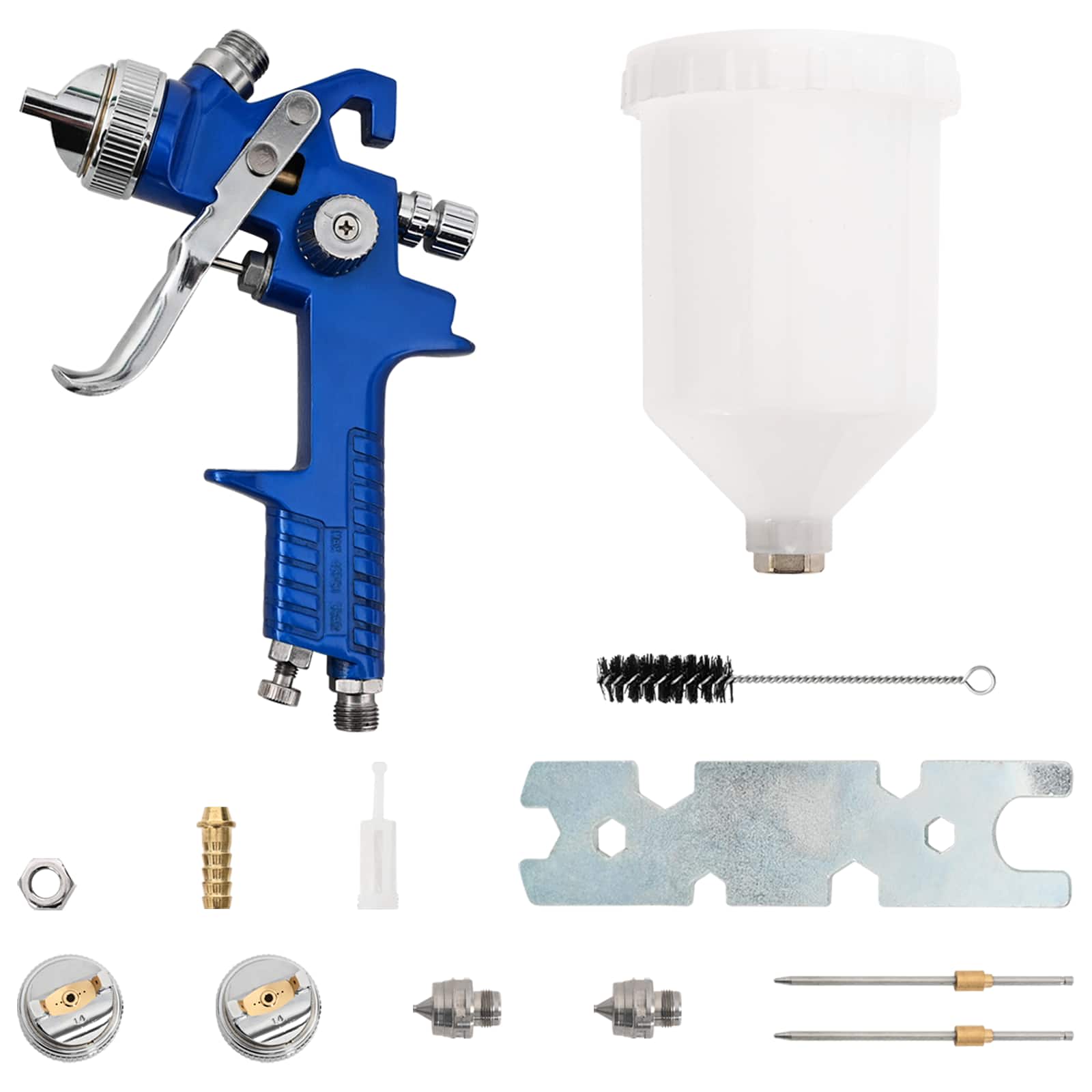 HVLP värvipihusti komplekt 600 ml tass 1,3/1,7/2,0 mm düüsid