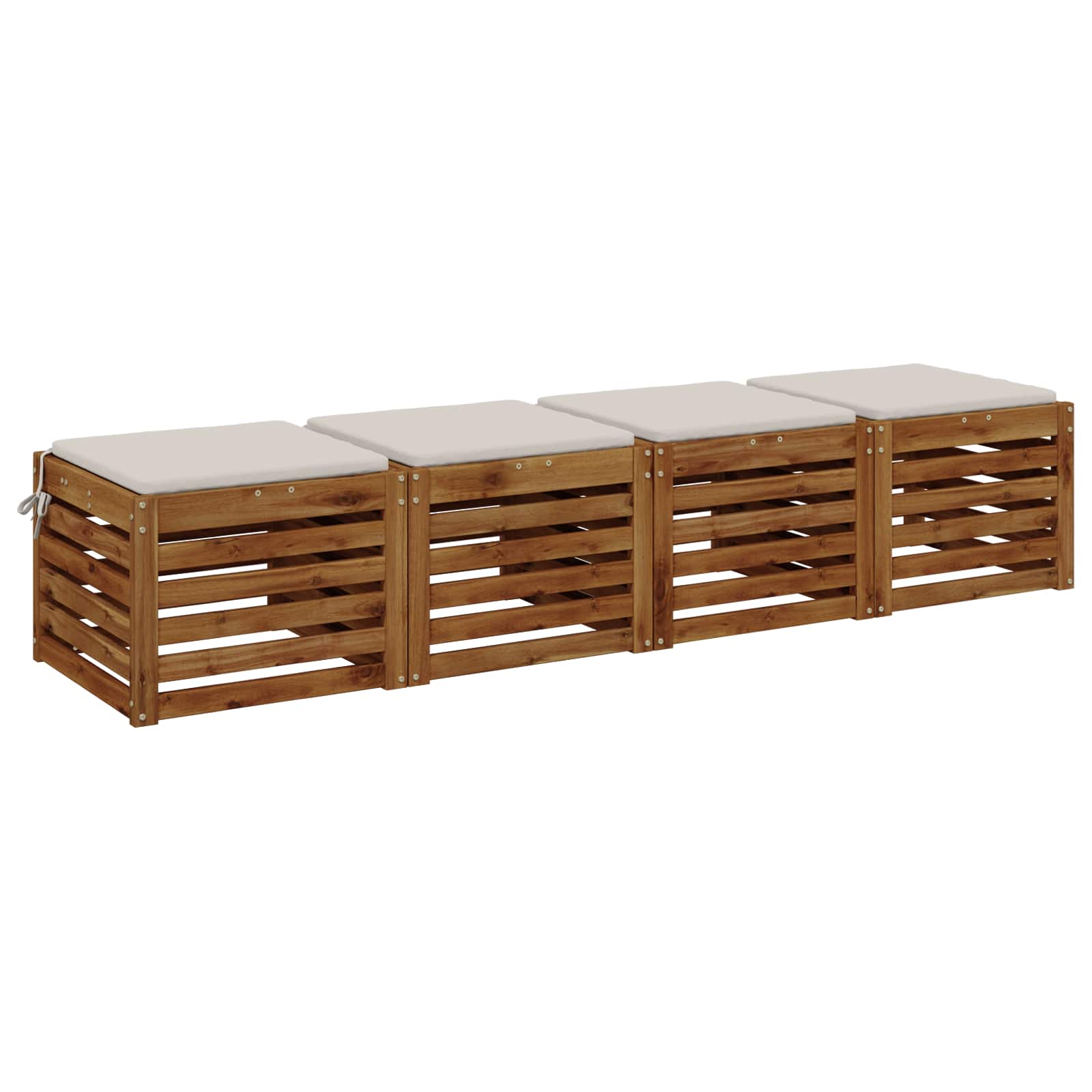 Istumispatjad SOEST 4 tk 100% Polüester Valge 40 x 40 x 3 cm