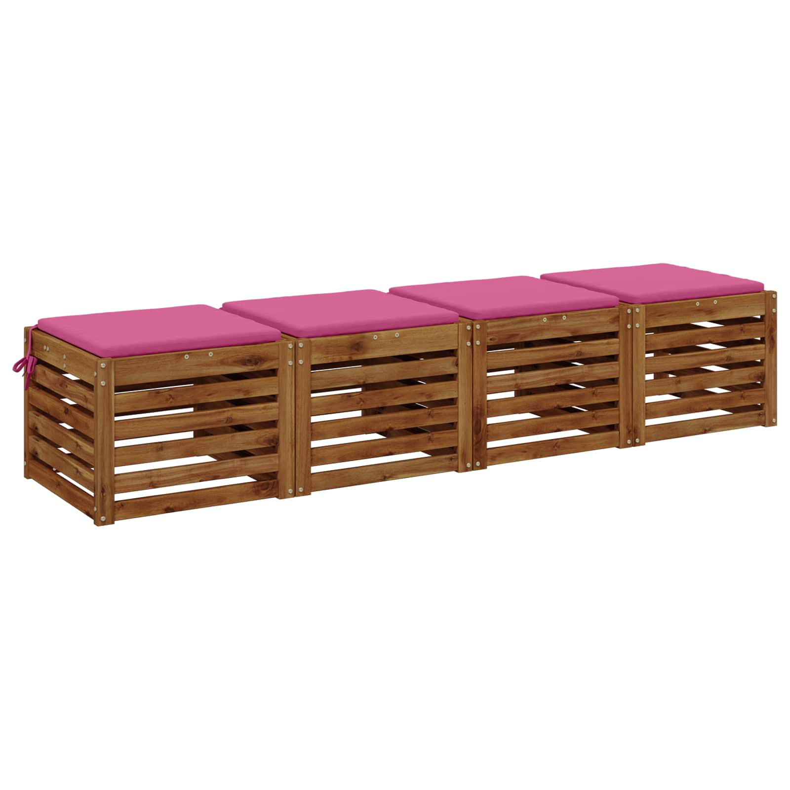 Istumispatjad SOEST 4 tk 100% Polüester Roosa 45 x 45 x 3 cm