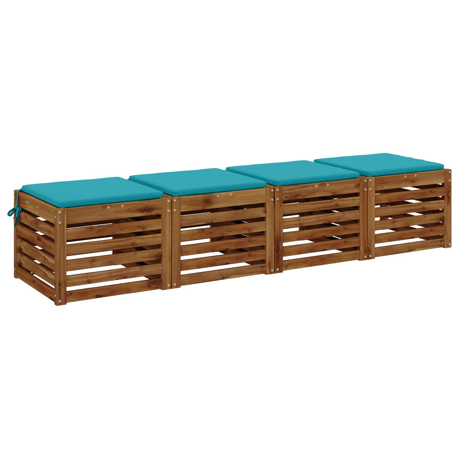 Istumispatjad SOEST 4 tk 100% Polüester Türkiis 45 x 45 x 3 cm