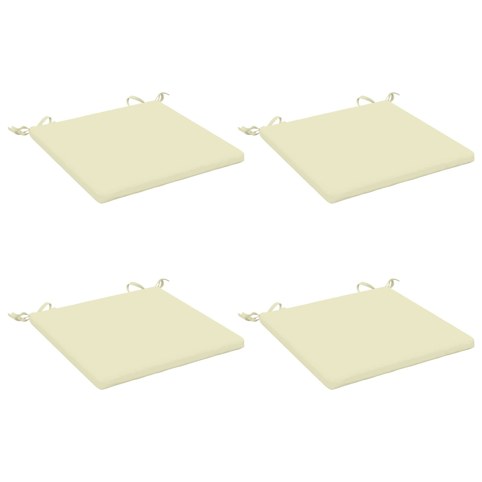 Istumispatjad SOEST 4 tk 100% Polüester Kreemjas 50 x 50 x 3 cm