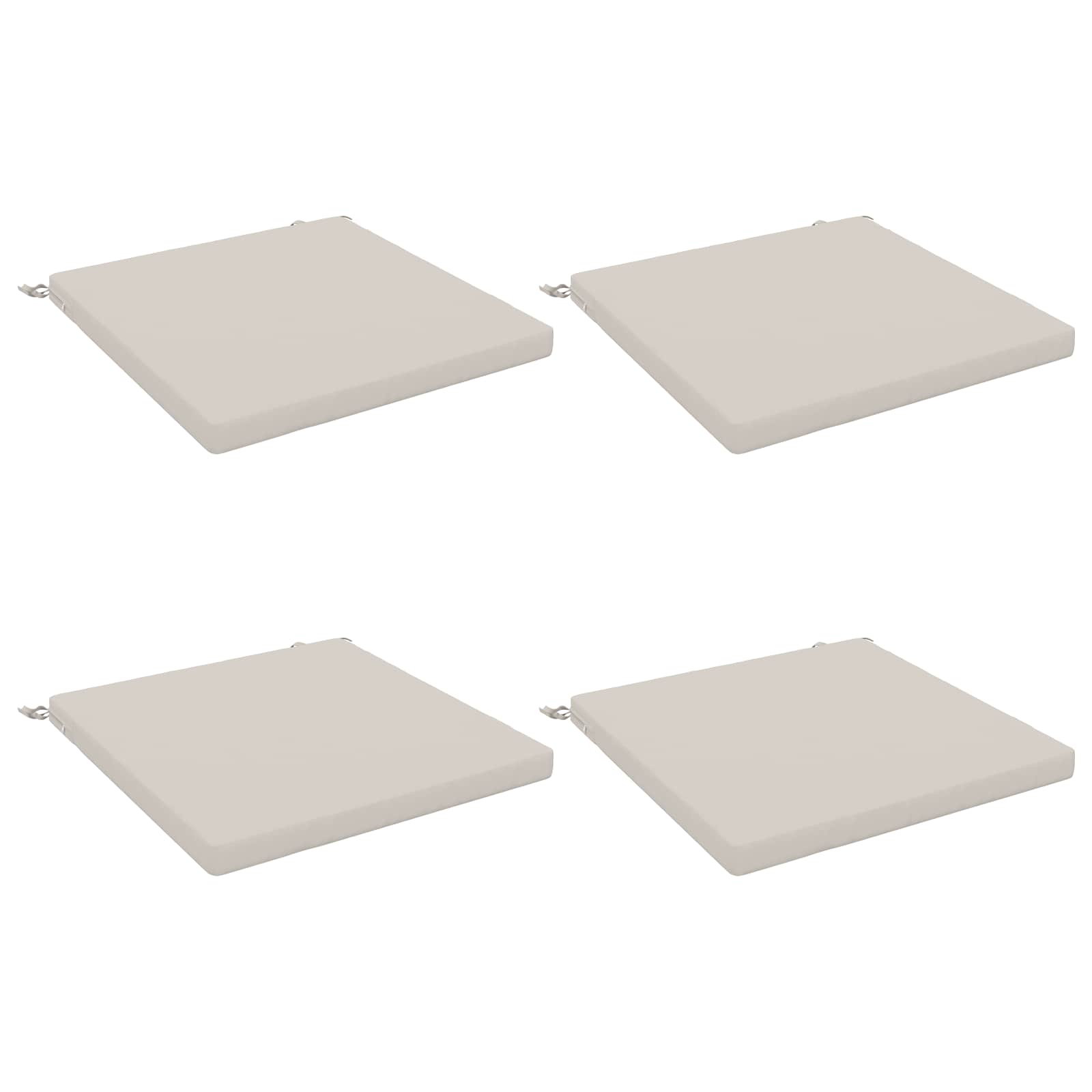 Istumispatjad SOEST 4 tk 100% Polüester Valge 60 x 60 x 5 cm