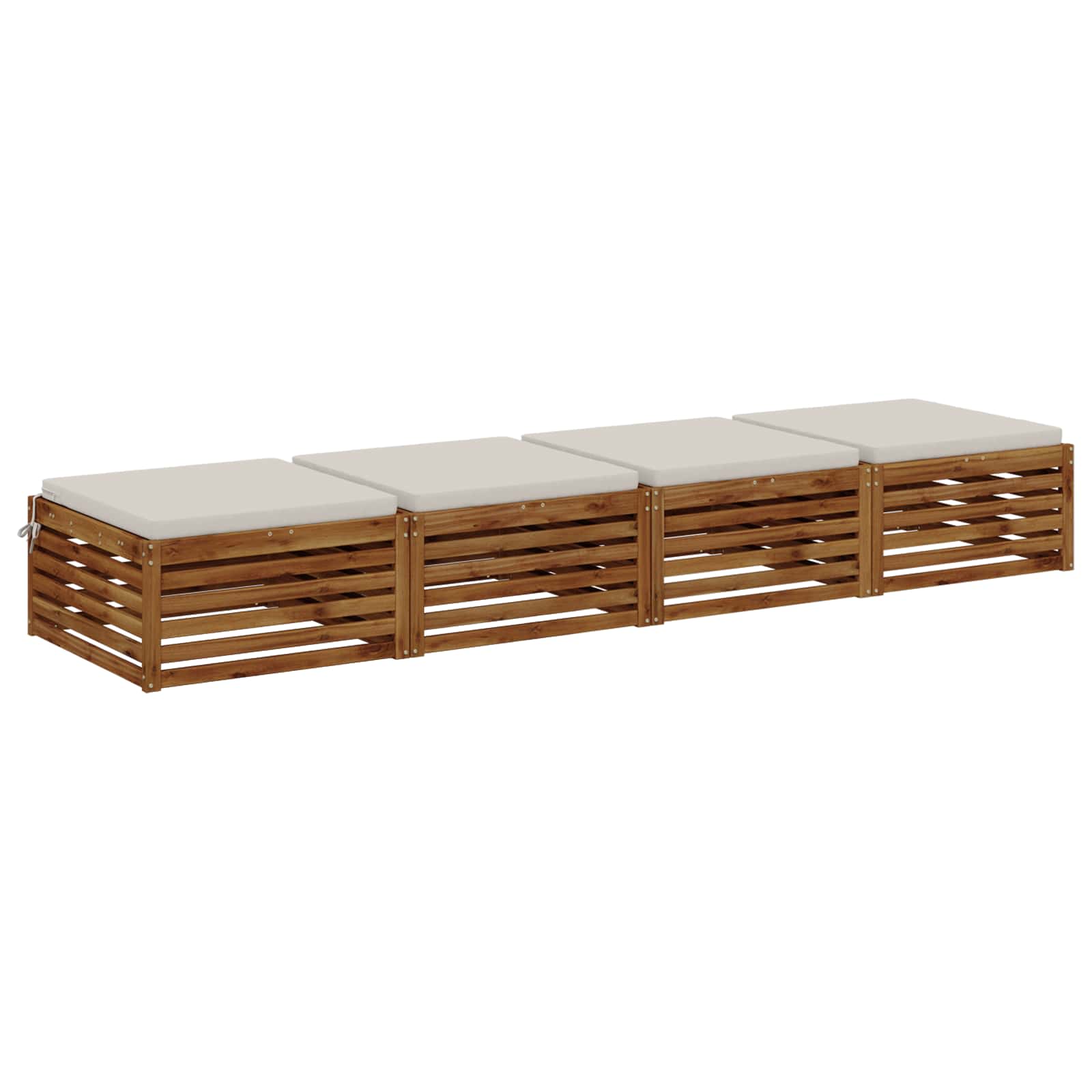 Istumispatjad SOEST 4 tk 100% Polüester Valge 60 x 60 x 5 cm