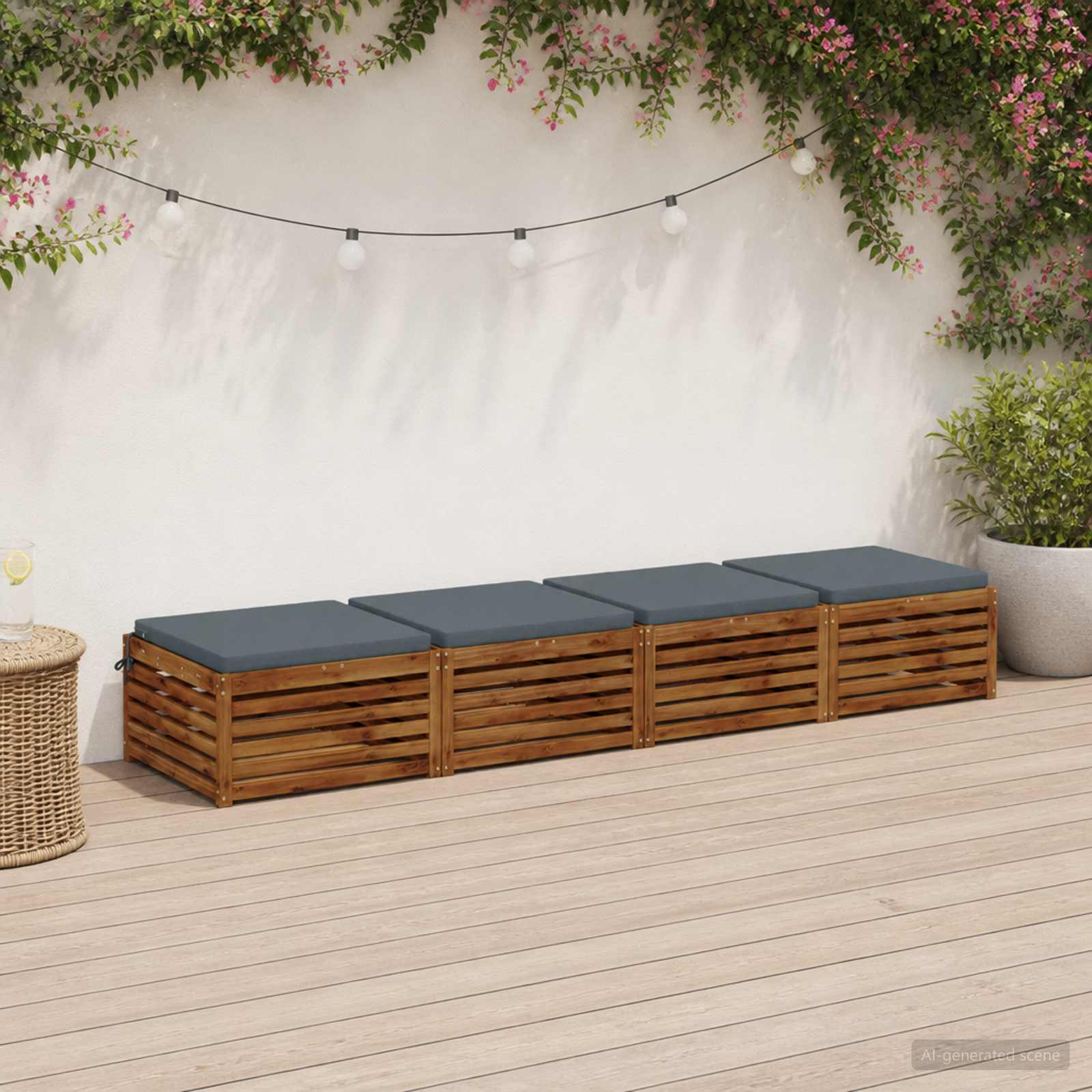 Istumispatjad SOEST 4 tk 100% Polüester Sinine 70 x 70 x 5 cm