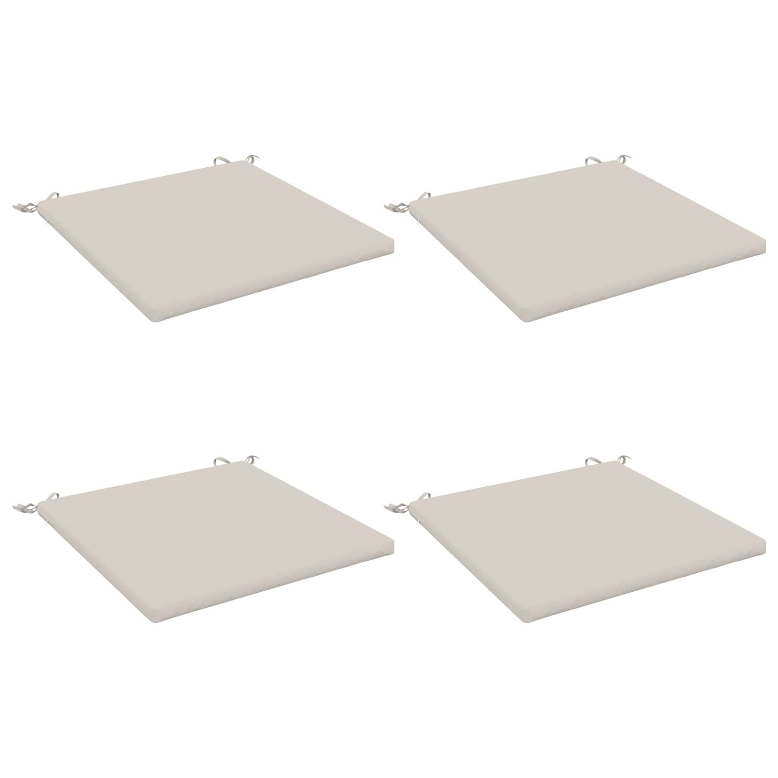 Istumispatjad SOEST 4 tk 100% Polüester Valge 80 x 80 x 3 cm