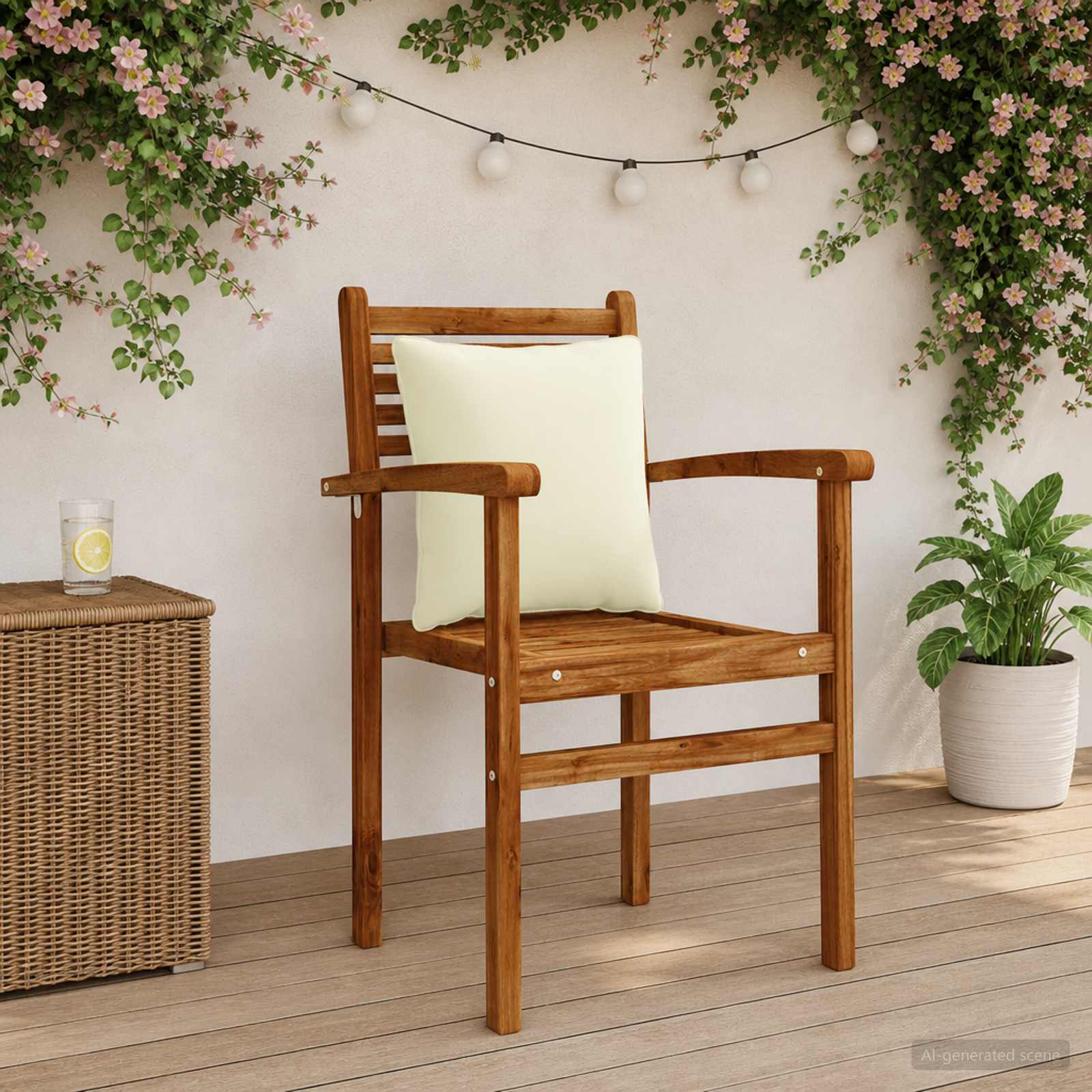 Seljapadi PUTTEN 4 tk 100% Polüester Kreemjas 40 x 40 x 15 cm