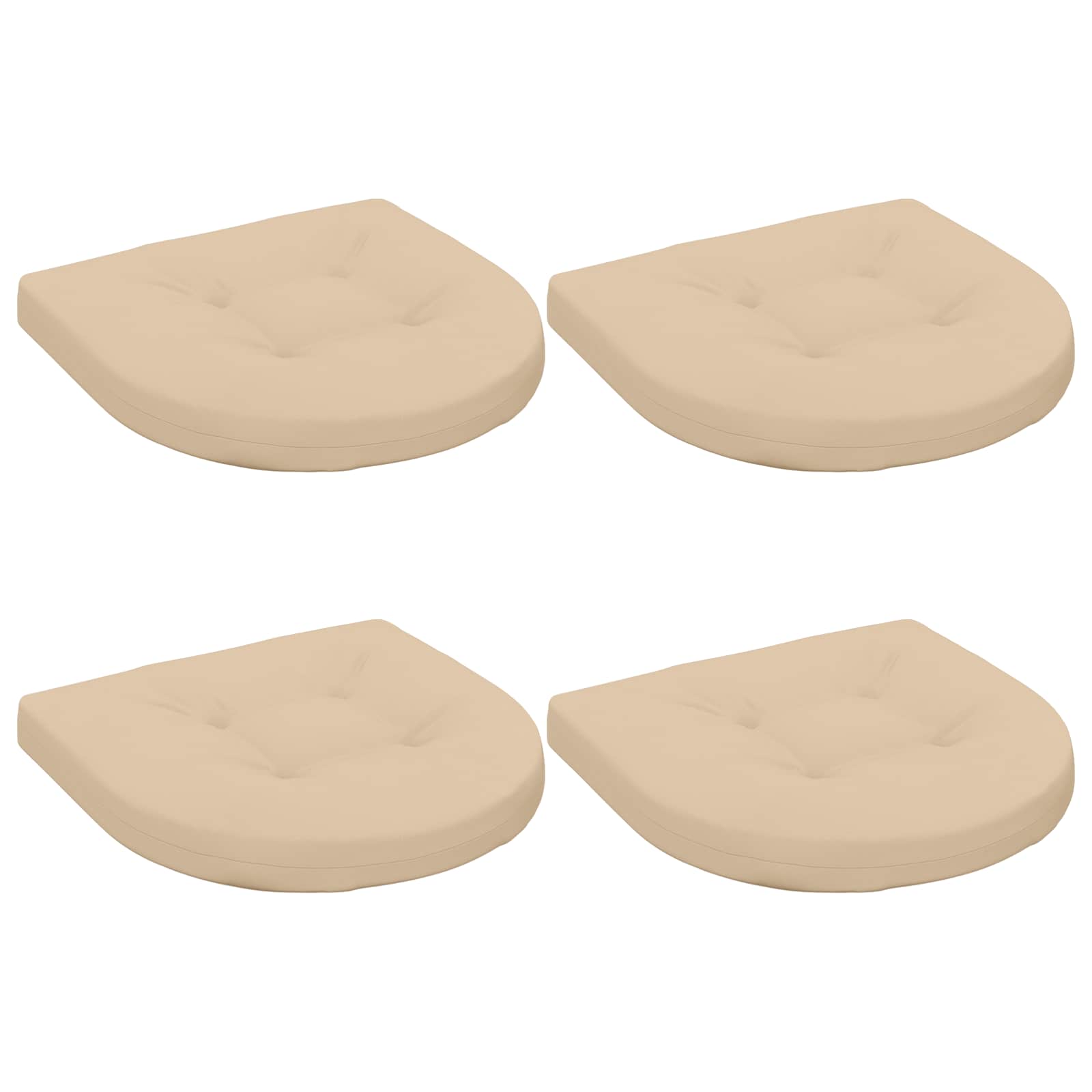 4-osalised istepad 4 tk 100% Polüester Kreemjas 40 x 40 x 5 cm