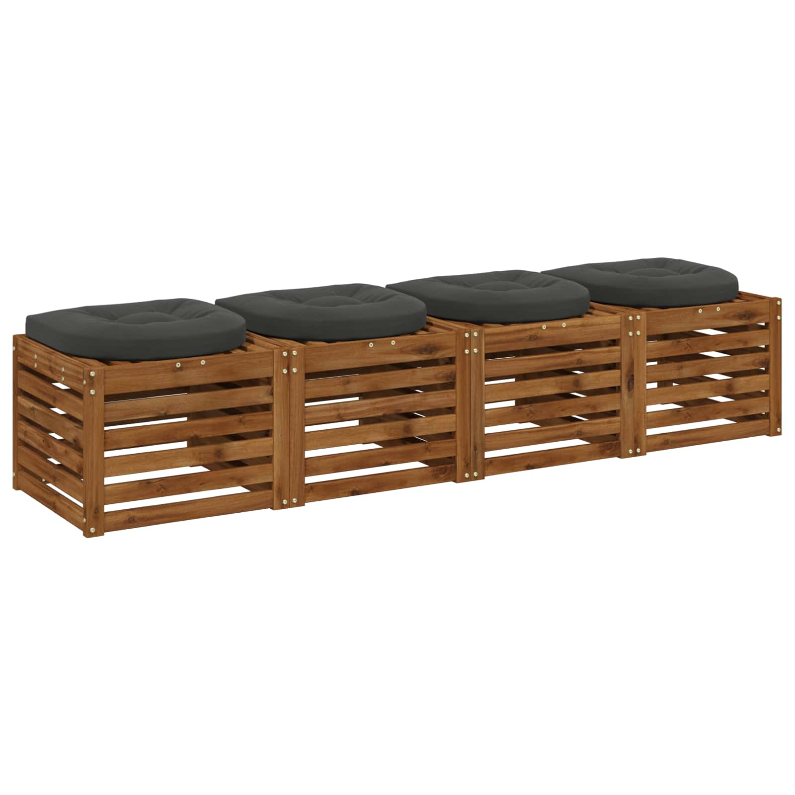 4-osalised istepad 4 tk 100% Polüester Antratsiit