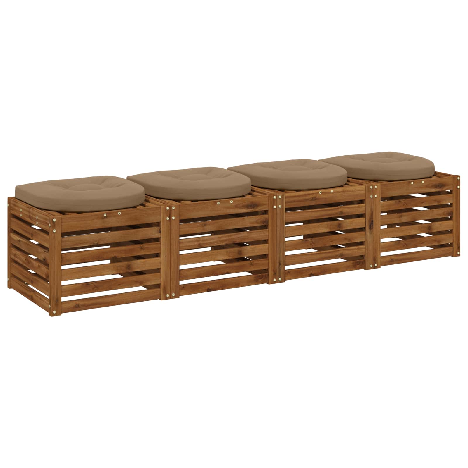 4-osalised istepad 4 tk 100% Polüester Pruunikashall