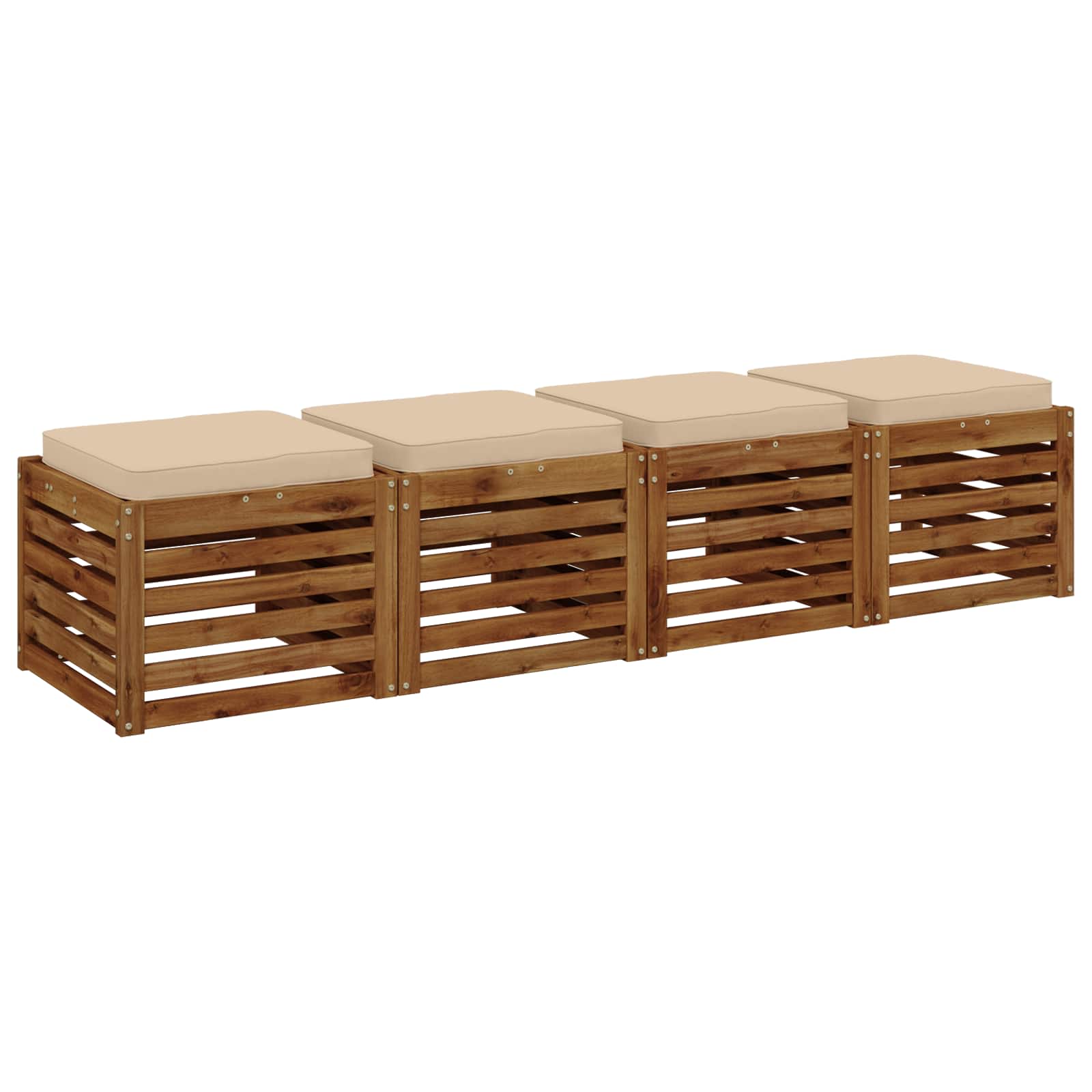 4-osalised istepad VUGHT 4 tk 100% Polüester Kreemjas