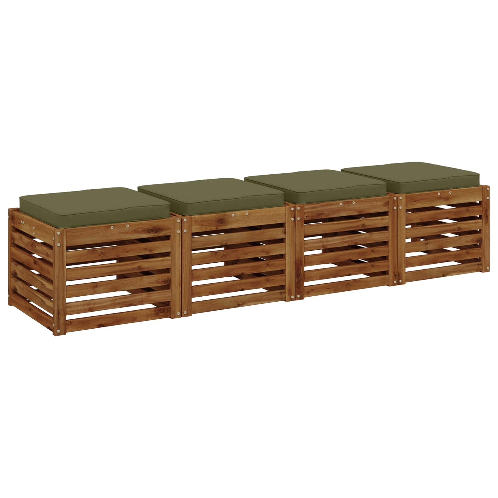 4-osalised istepad VUGHT 4 tk 100% Polüester Oliiviroheline