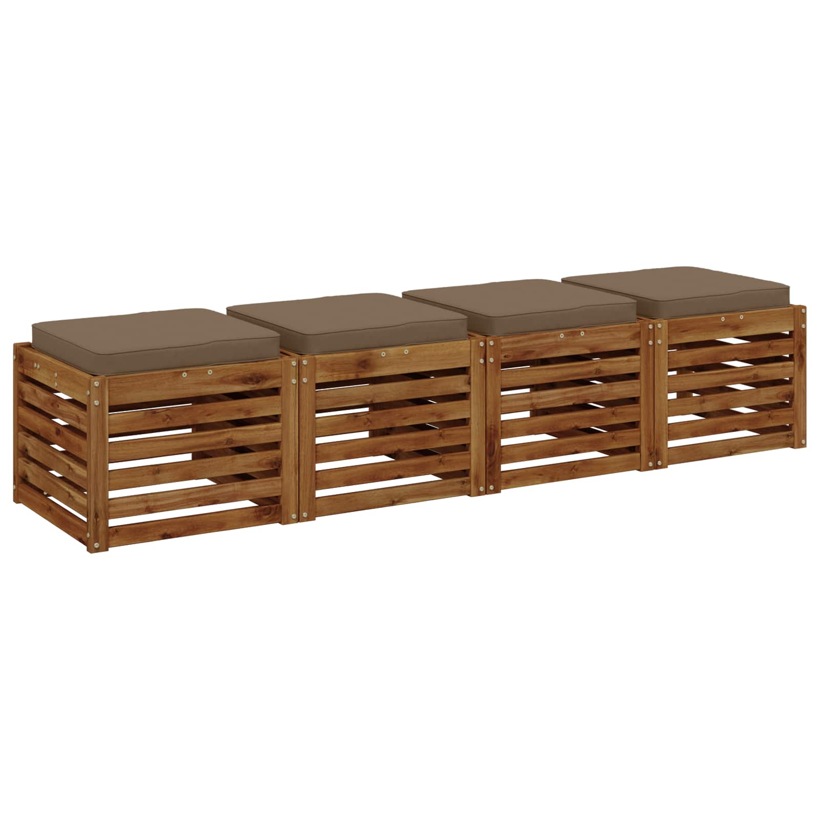 4-osalised istepad VUGHT 4 tk 100% Polüester Pruunikashall