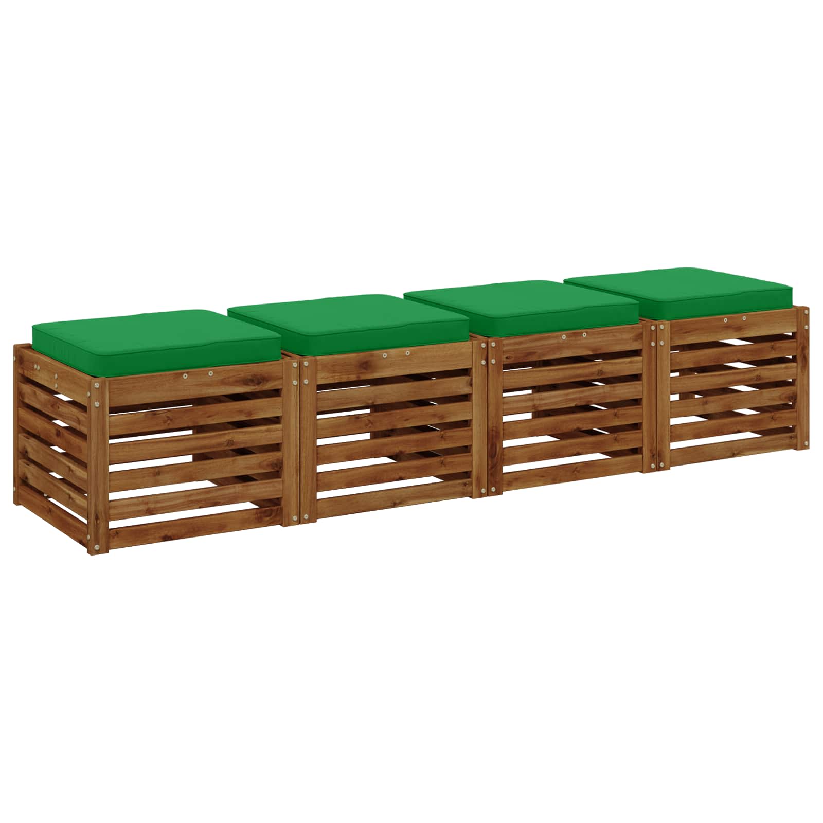 4-osalised istepad VUGHT 4 tk 100% Polüester Roheline