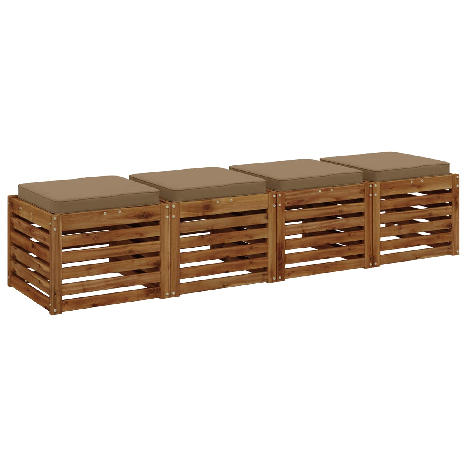 4-osalised istepad VUGHT 4 tk 100% Polüester Pruunikashall