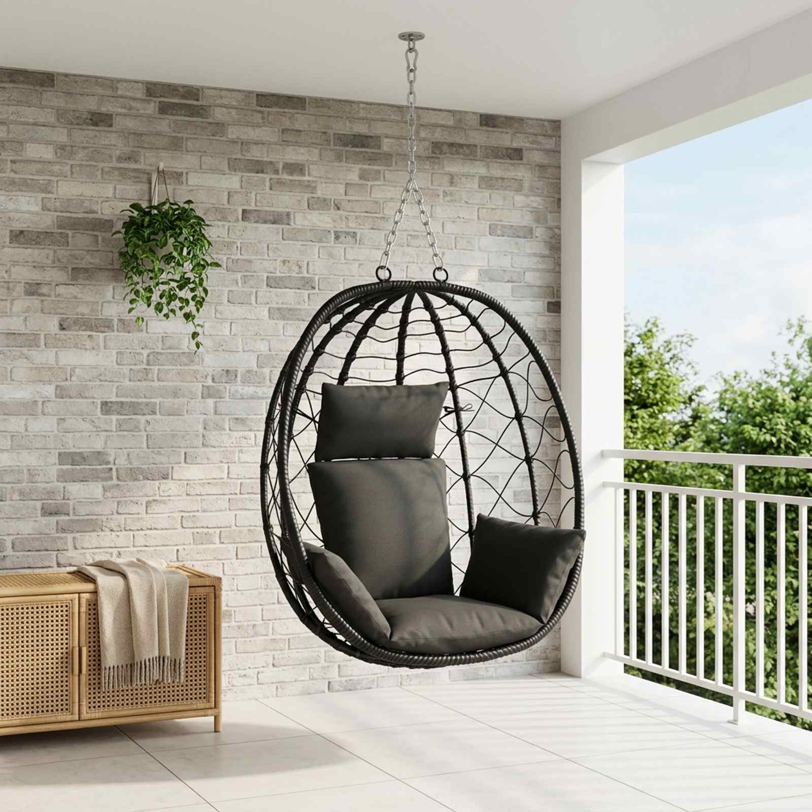 Adirondacki padjad PUTTEN 100% Polüester Must 60 x 145 x 10 cm