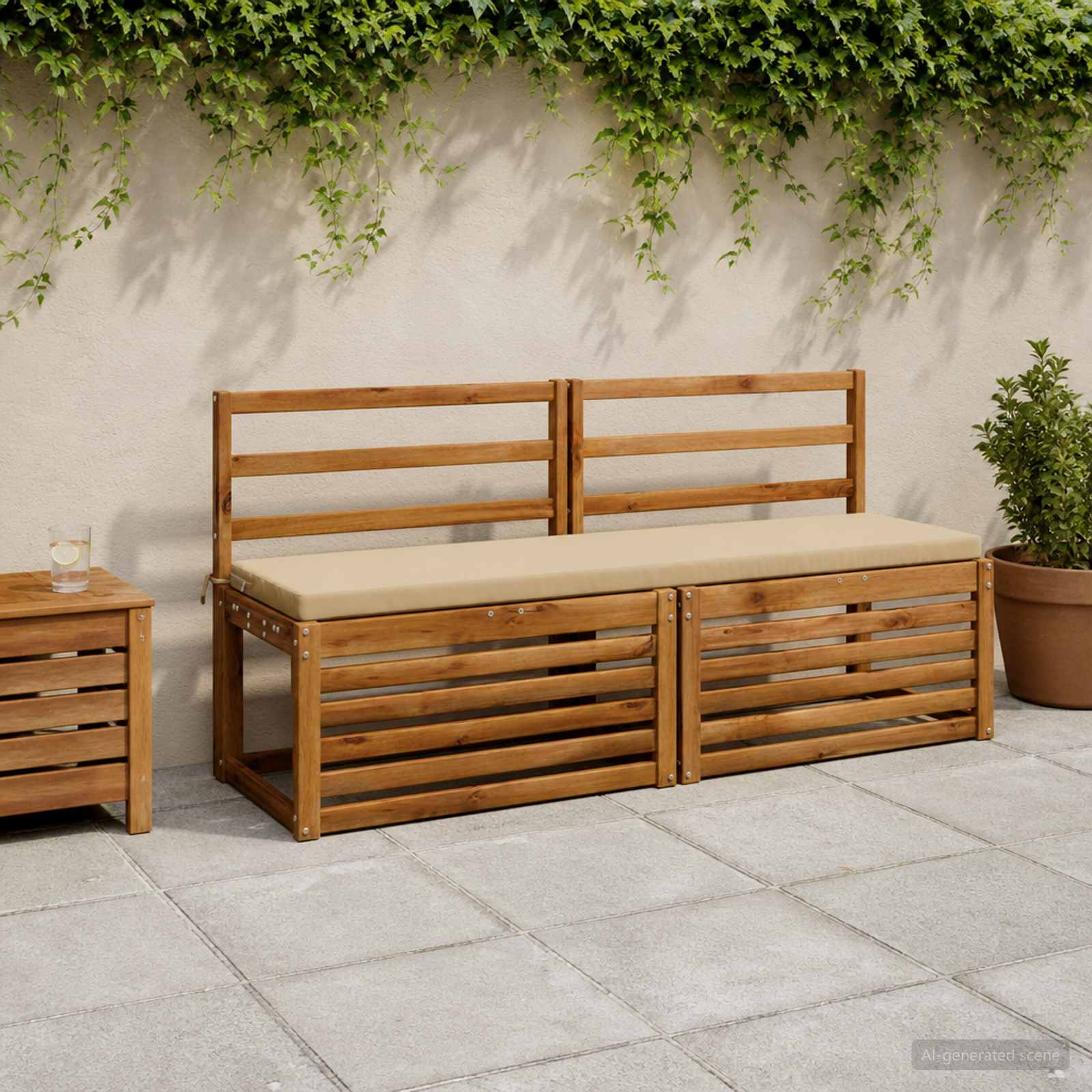 Pingipatjad SOEST 2 tk 100% Polüester Beež 150 x 40 x 5 cm