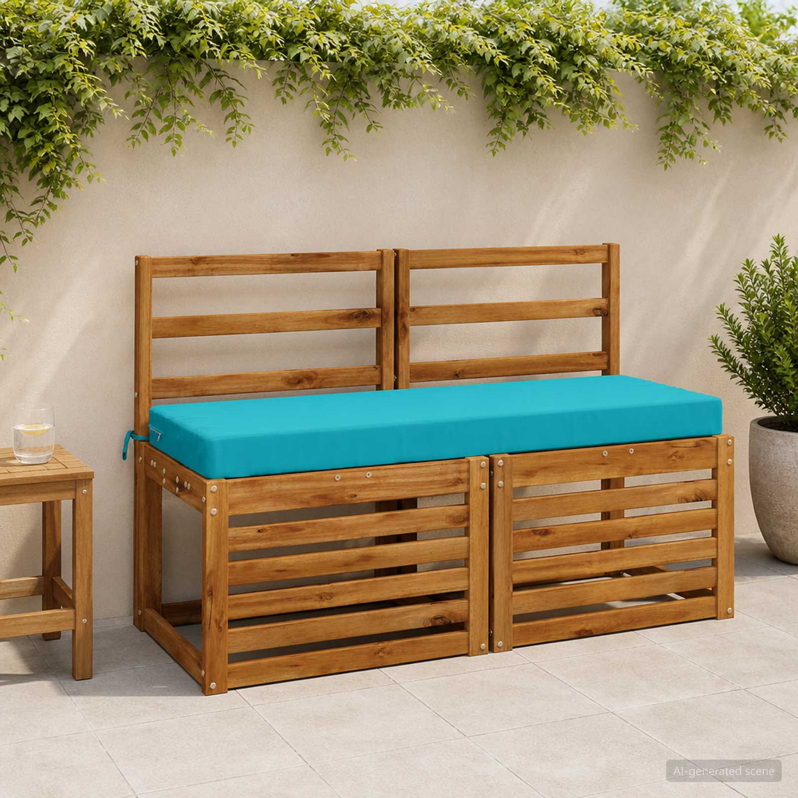 Pingipatjad SOEST 2 tk 100% Polüester Türkiis 100 x 40 x 8 cm