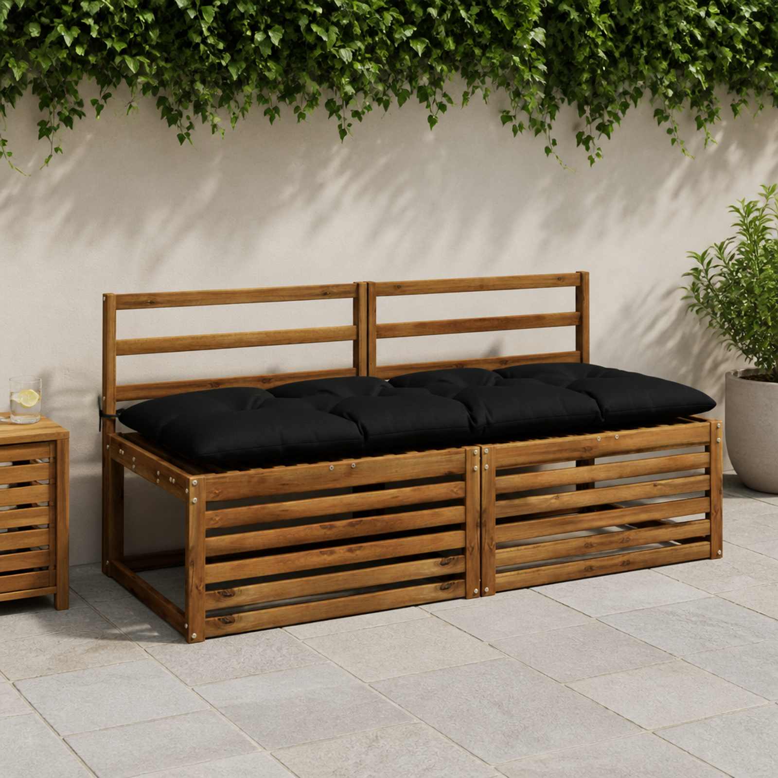 Pingipatjad VIANEN 2 tk 100% Polüester Must 150 x 60 x 12 cm