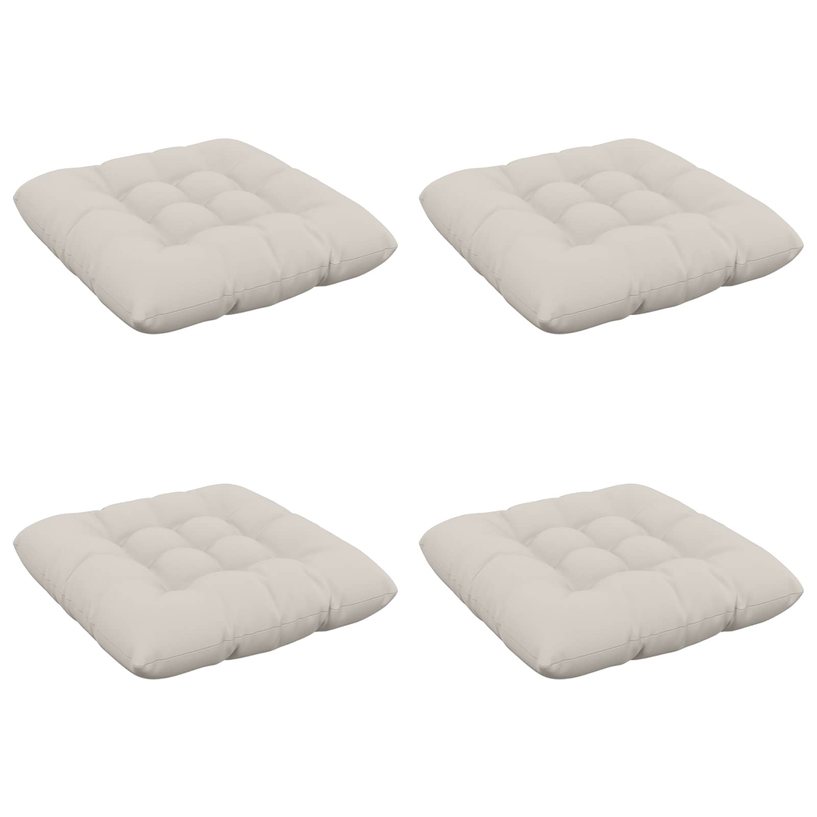 Istumispatjad VIANEN 4 tk 100% Polüester Valge 60 x 60 x 12 cm