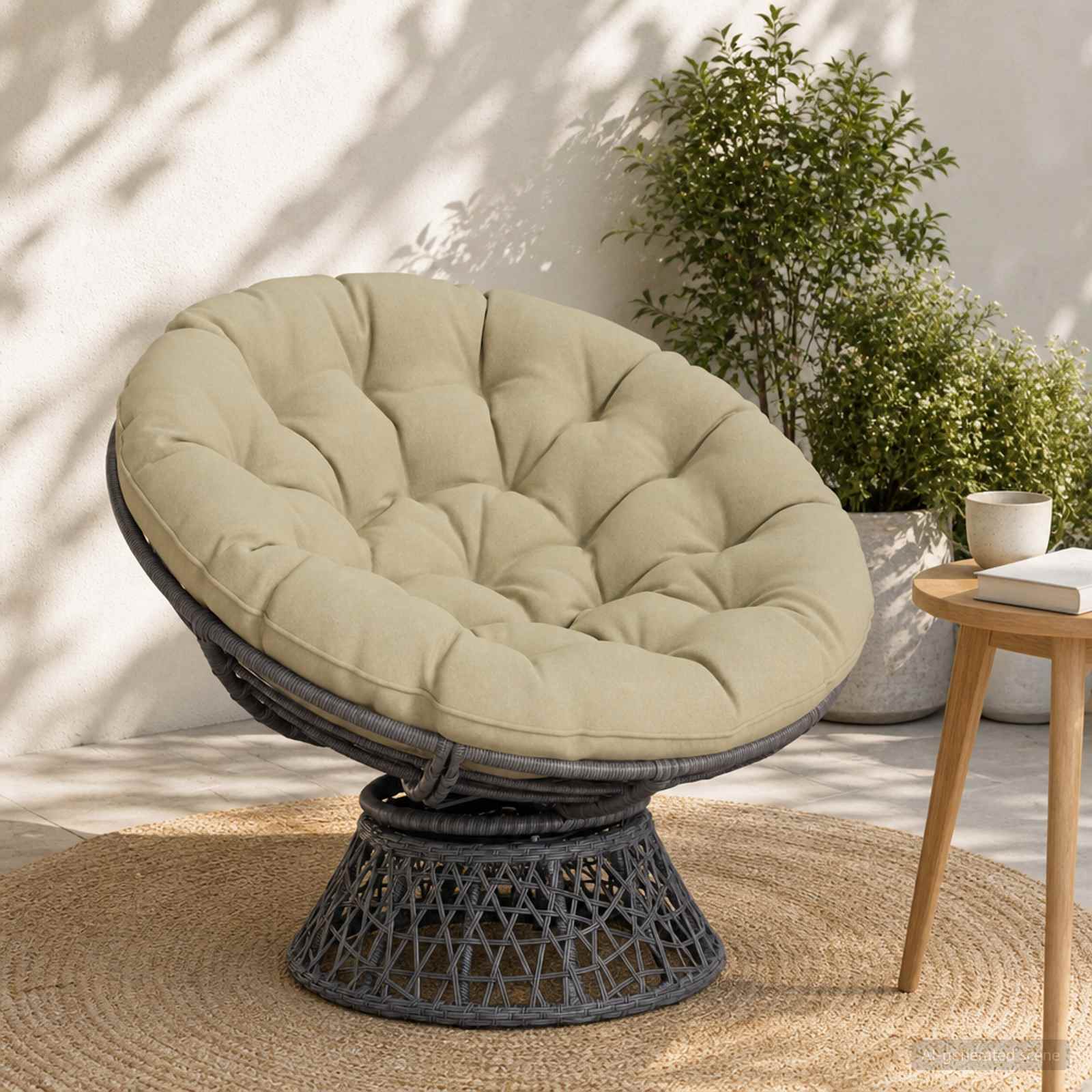 Papasan tooli vaip VIANEN 100% Polüester Hele roheline