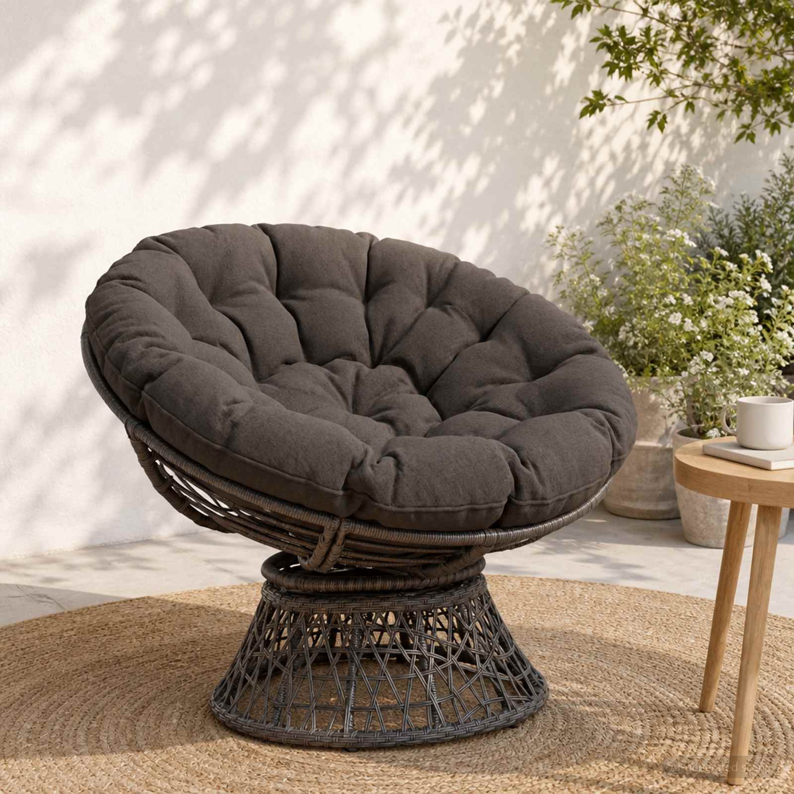 Papasan tooli vaip VIANEN 100% Polüester Antratsiit