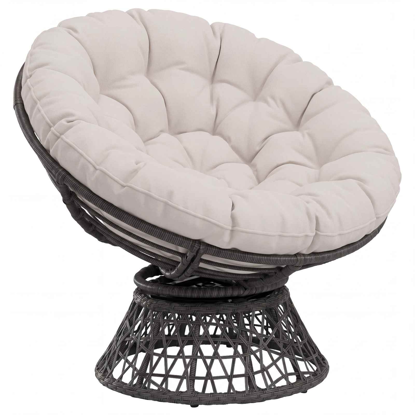Papasan tooli vaip VIANEN 100% Polüester Valge Ø 120 x 12 cm
