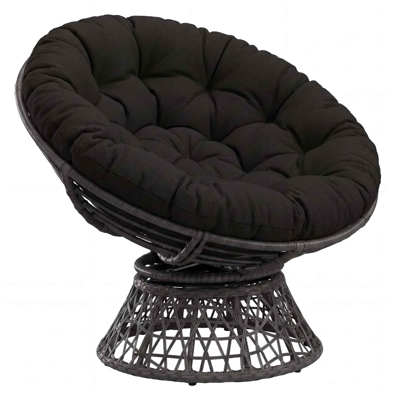 Papasan tooli vaip VIANEN 100% Polüester Must Ø 120 x 12 cm