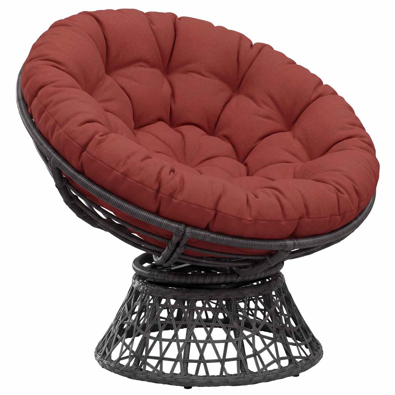 Papasan tooli vaip VIANEN 100% Polüester Punane Ø 100 x 12 cm