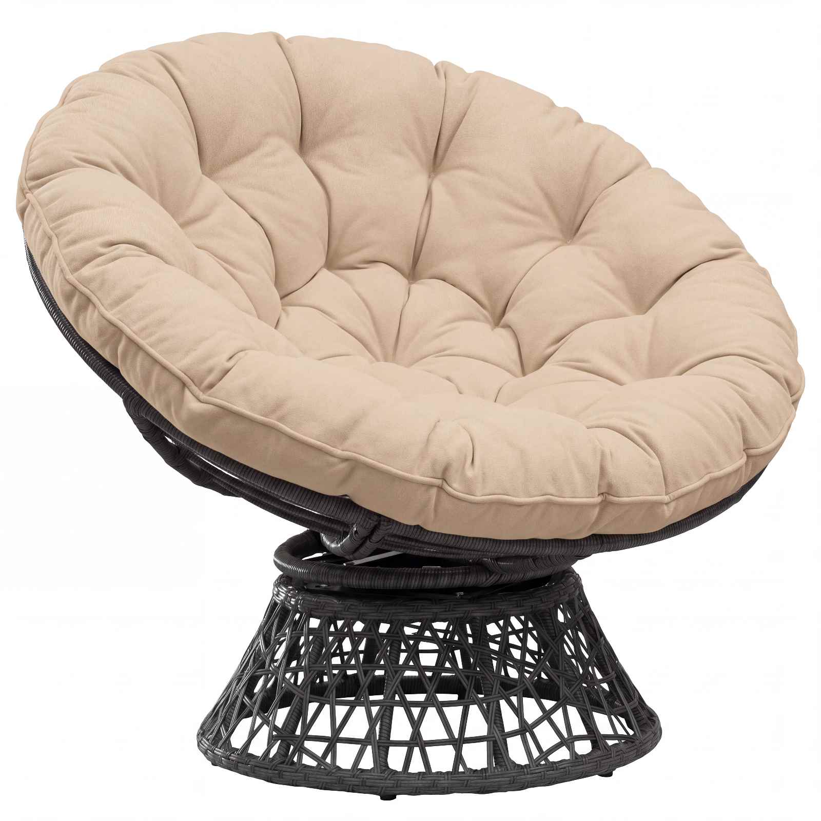 Papasan tooli vaip VIANEN 100% Polüester Kreemjas Ø 100 x 12 cm