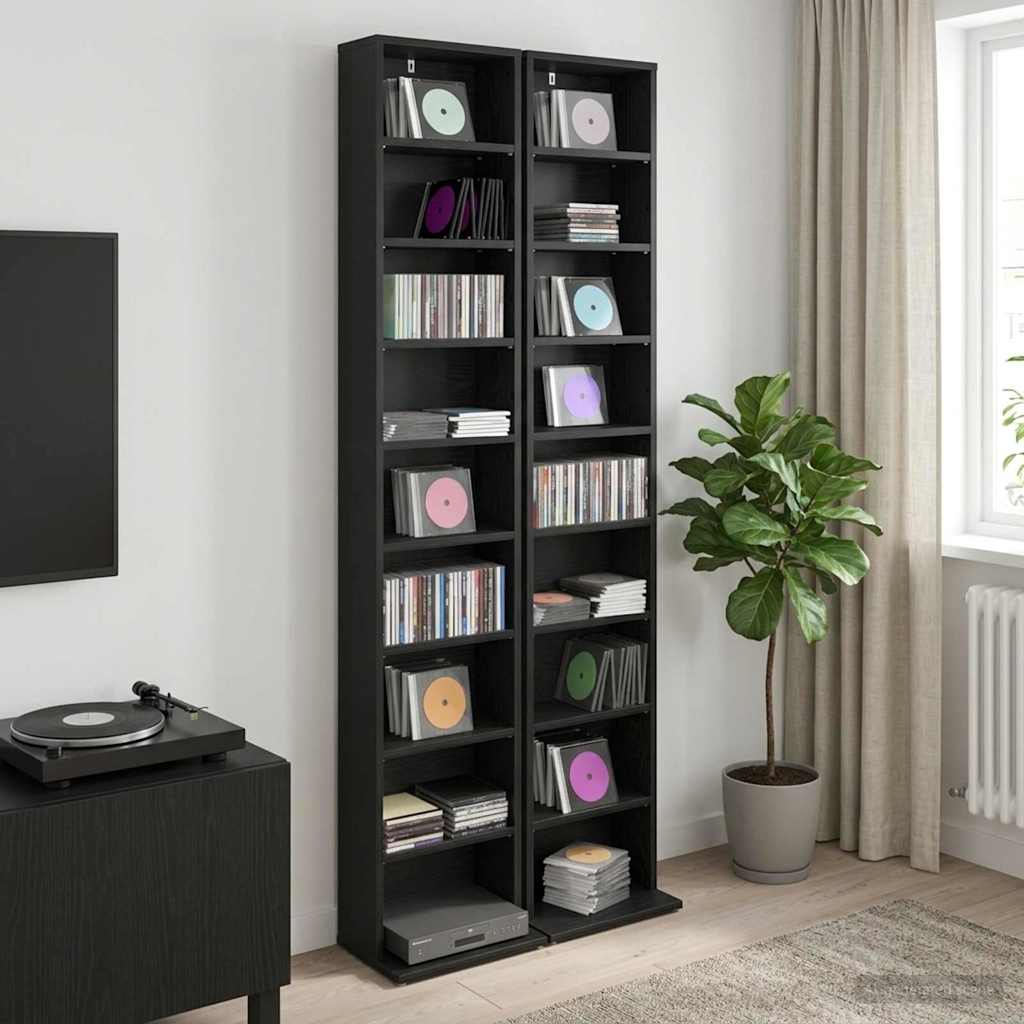 CD kapp 2 tk Must tamm 33 x 23,5 x 175 cm Tehispuit