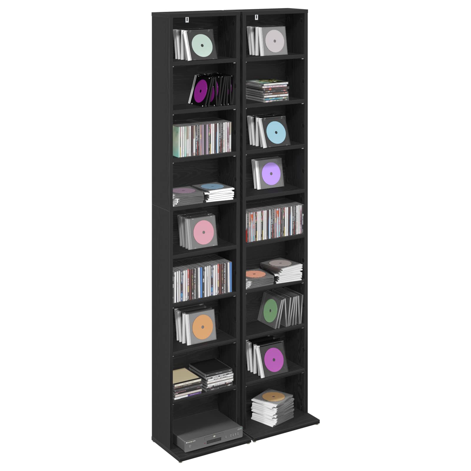 CD kapp 2 tk Must tamm 33 x 23,5 x 175 cm Tehispuit