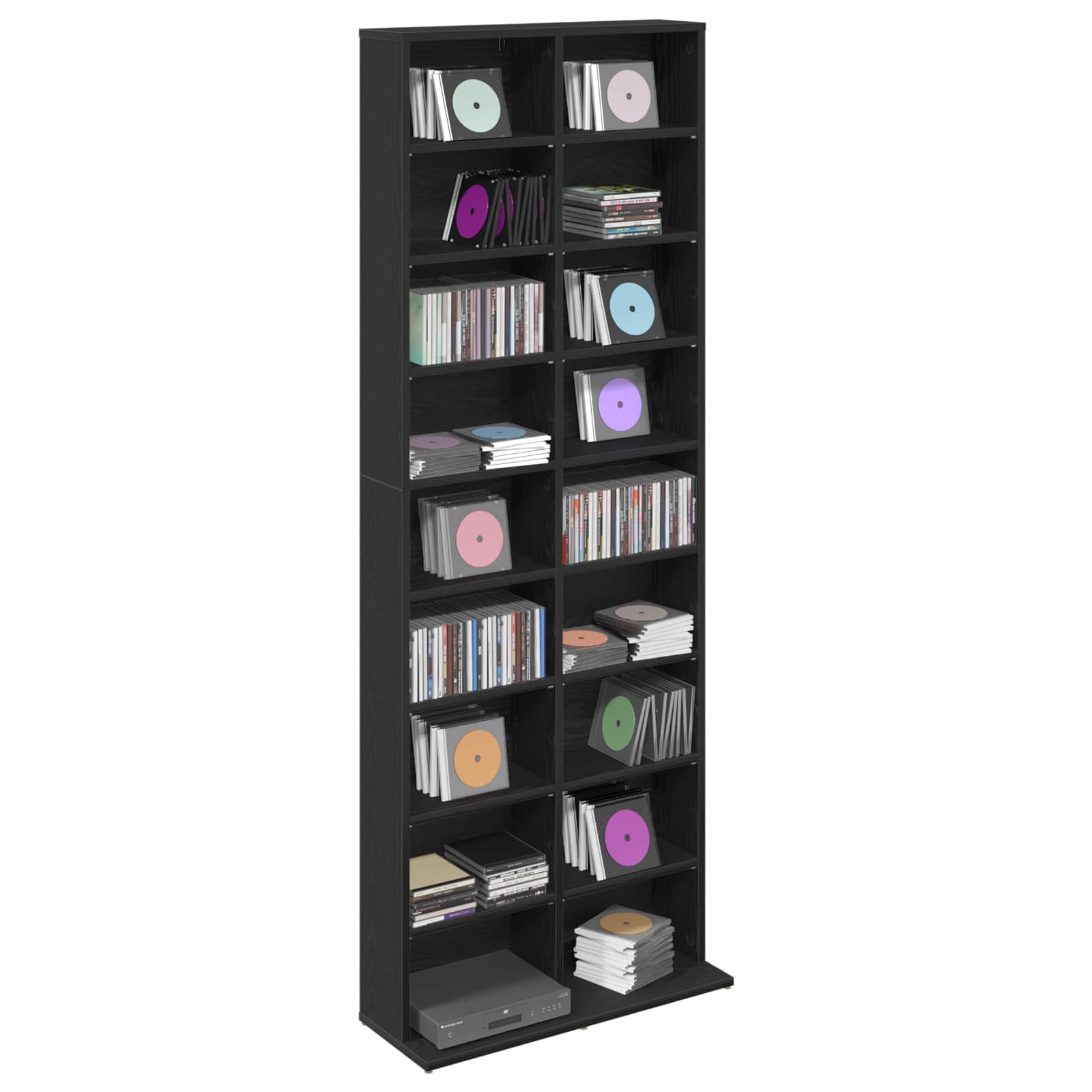 CD kapp Must tamm 65 x 23,5 x 175 cm Tehispuit