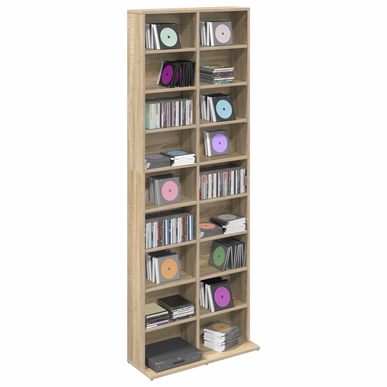 CD kapp Sonoma tamm 65 x 23,5 x 175 cm Tehispuit