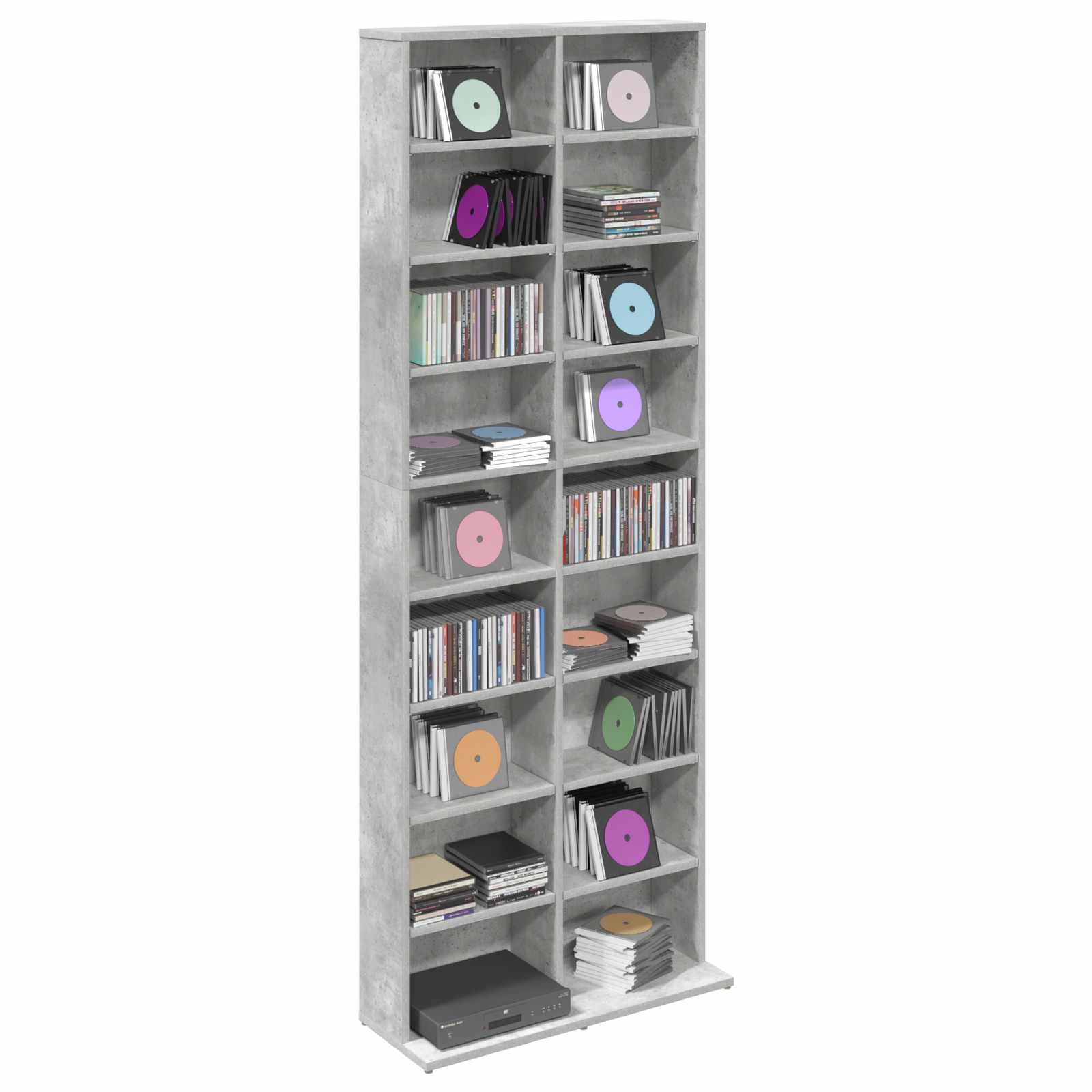 CD kapp Betoonhall 65 x 23,5 x 175 cm Tehispuit
