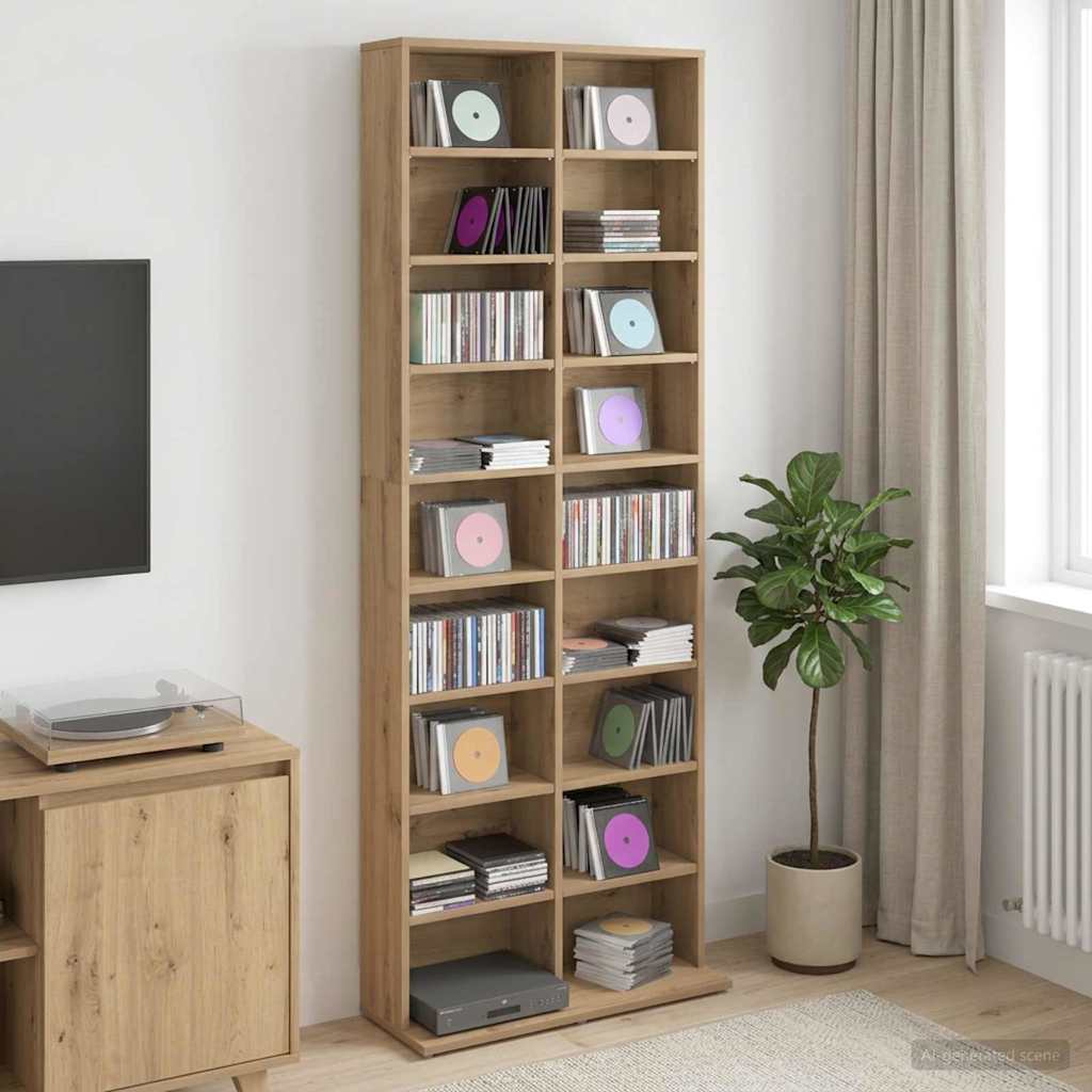 CD kapp Artisan tamm 65 x 23,5 x 175 cm Tehispuit