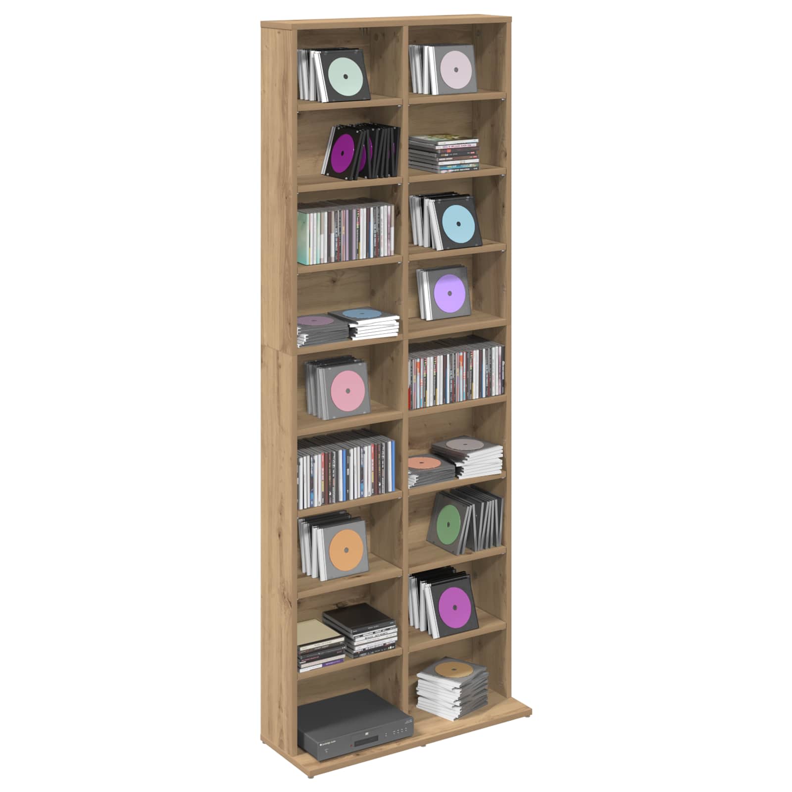 CD kapp Artisan tamm 65 x 23,5 x 175 cm Tehispuit