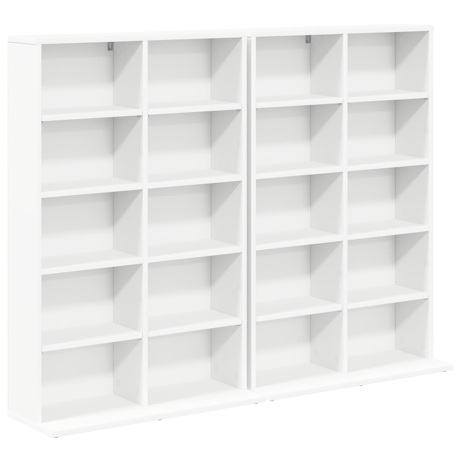 CD kapp 2 tk Valge 65 x 23,5 x 97,5 cm Tehispuit