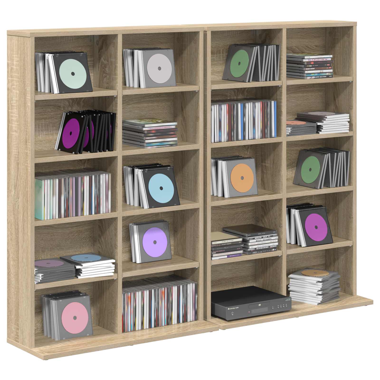 CD kapp 2 tk Sonoma tamm 65 x 23,5 x 97,5 cm Tehispuit
