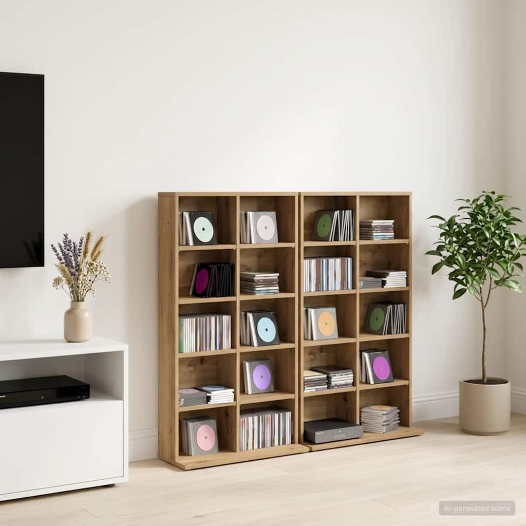 CD kapp 2 tk Artisan tamm 65 x 23,5 x 97,5 cm Tehispuit