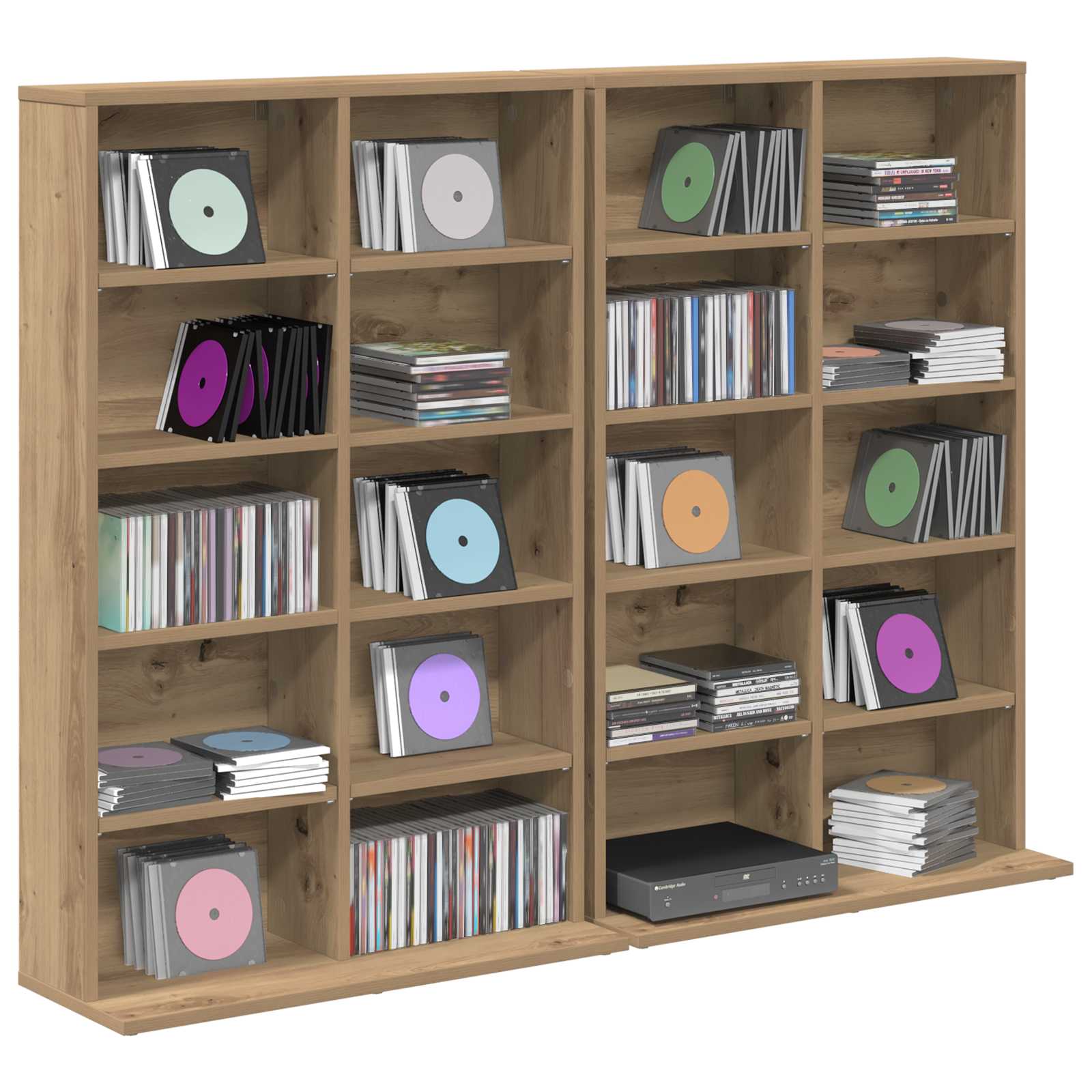 CD kapp 2 tk Artisan tamm 65 x 23,5 x 97,5 cm Tehispuit