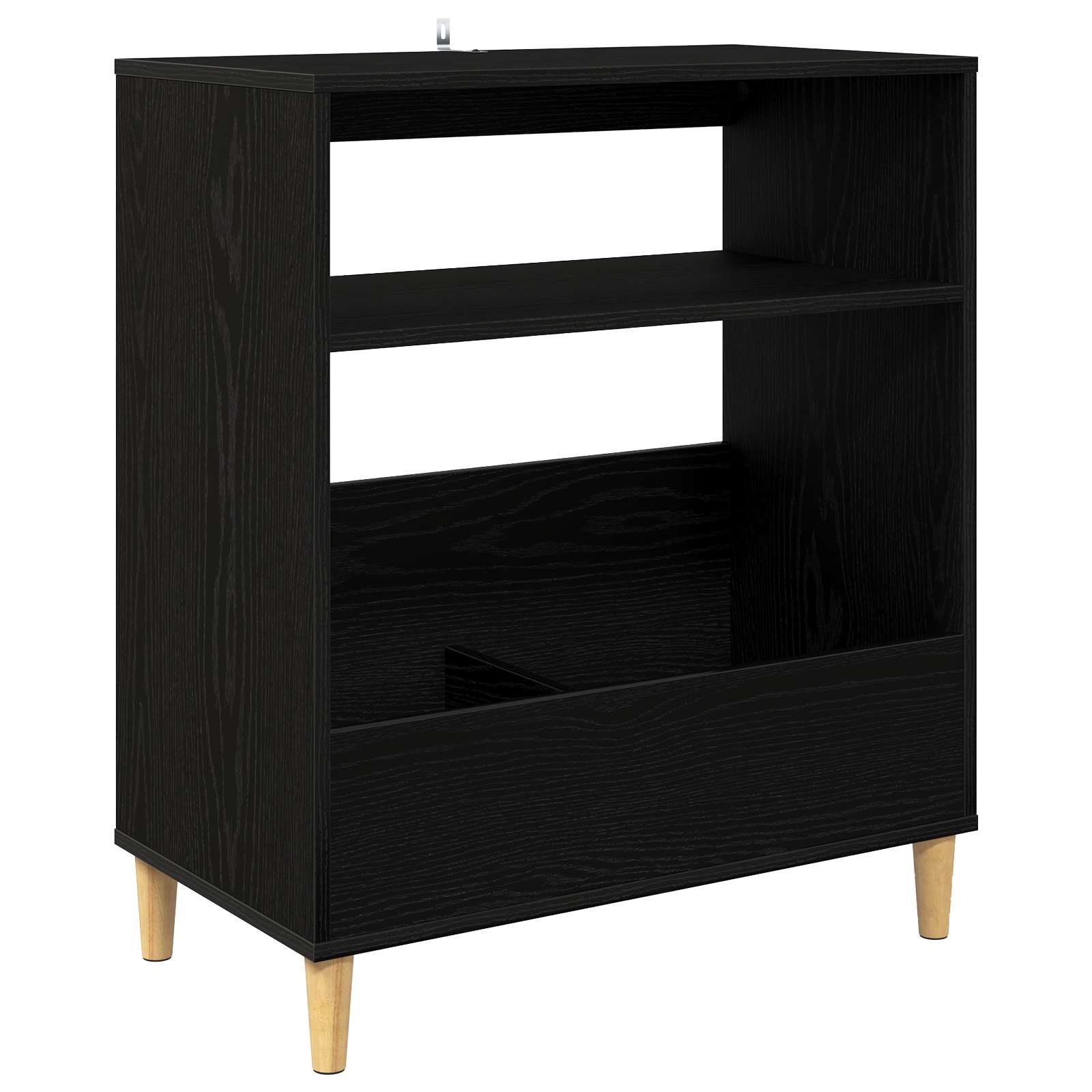 Plaadimängija alus Must tamm 71 x 39,5 x 83 cm Tehispuit