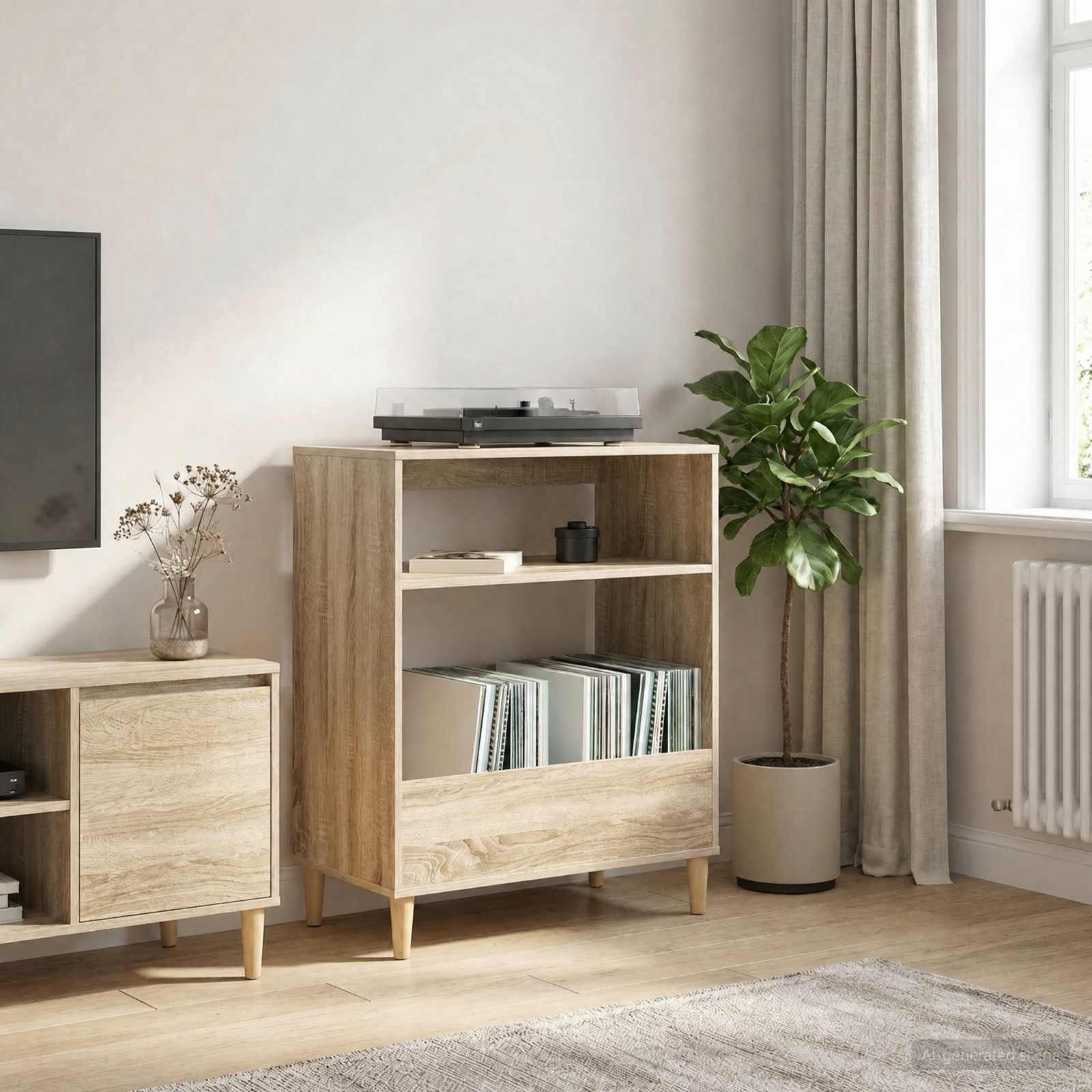 Plaadimängija alus Sonoma tamm 71 x 39,5 x 83 cm Tehispuit