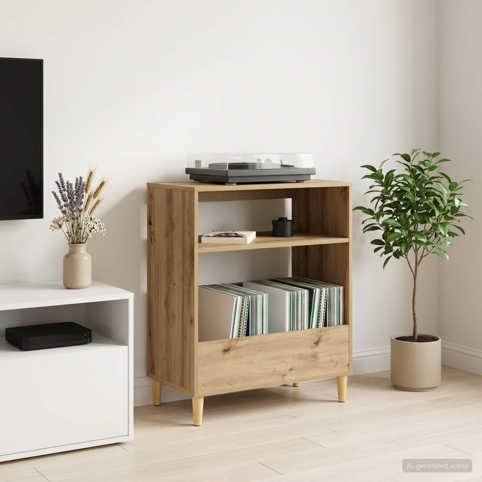 Plaadimängija alus Artisan tamm 71 x 39,5 x 83 cm Tehispuit