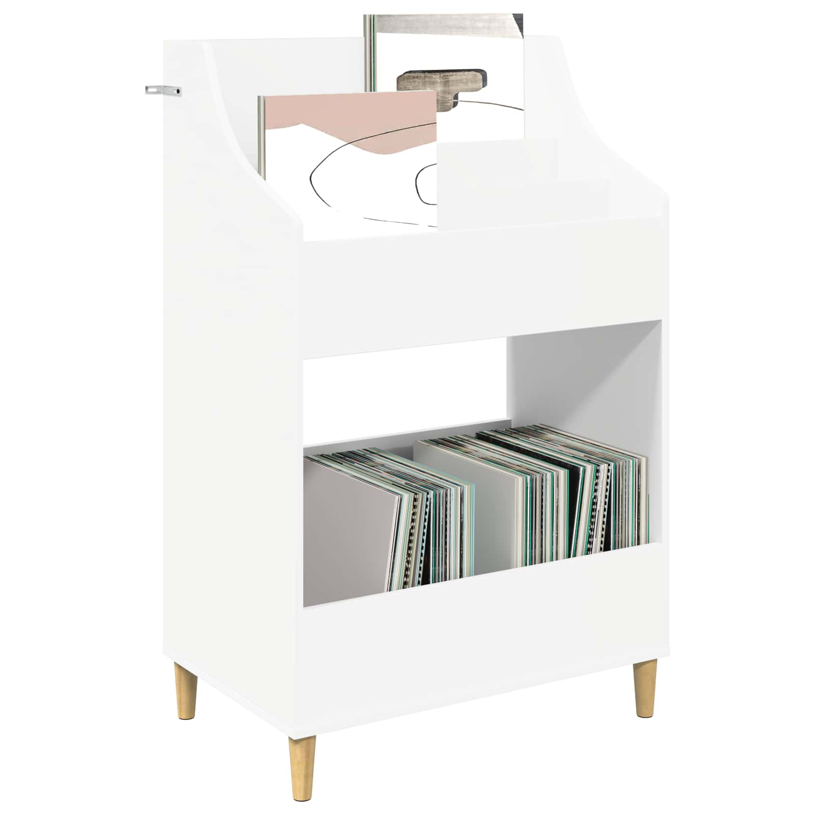 Meedia riiulid Valge 70,5 x 46 x 112 cm Tehispuit