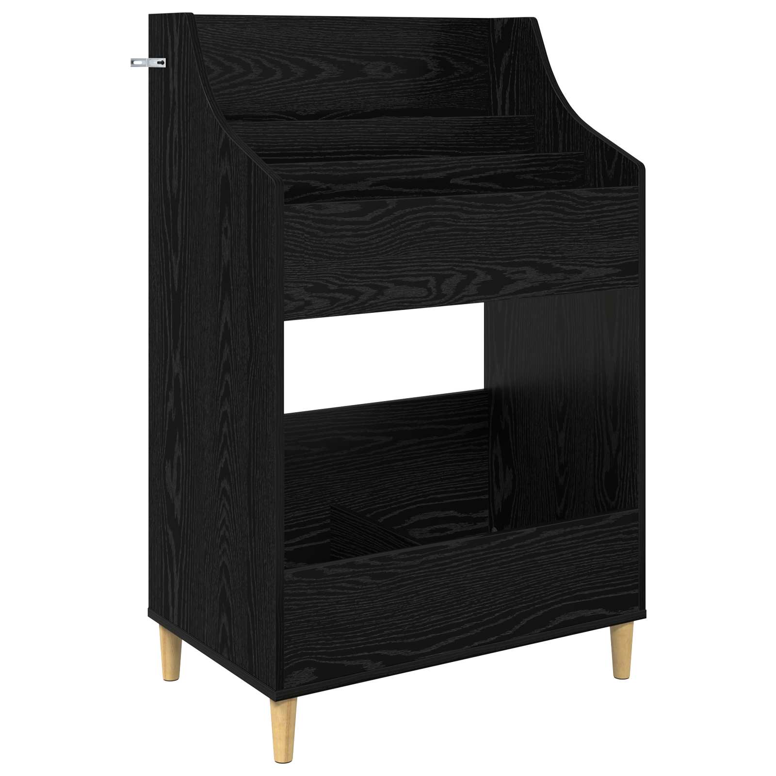 Meedia riiulid Must tamm 70,5 x 46 x 112 cm Tehispuit
